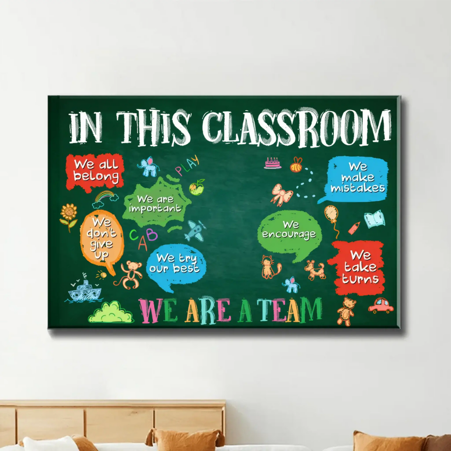 In This Classroom We Are a Team – Personalized Teacher Poster, Back to School Gift for Classroom Decoration Ezcustomize