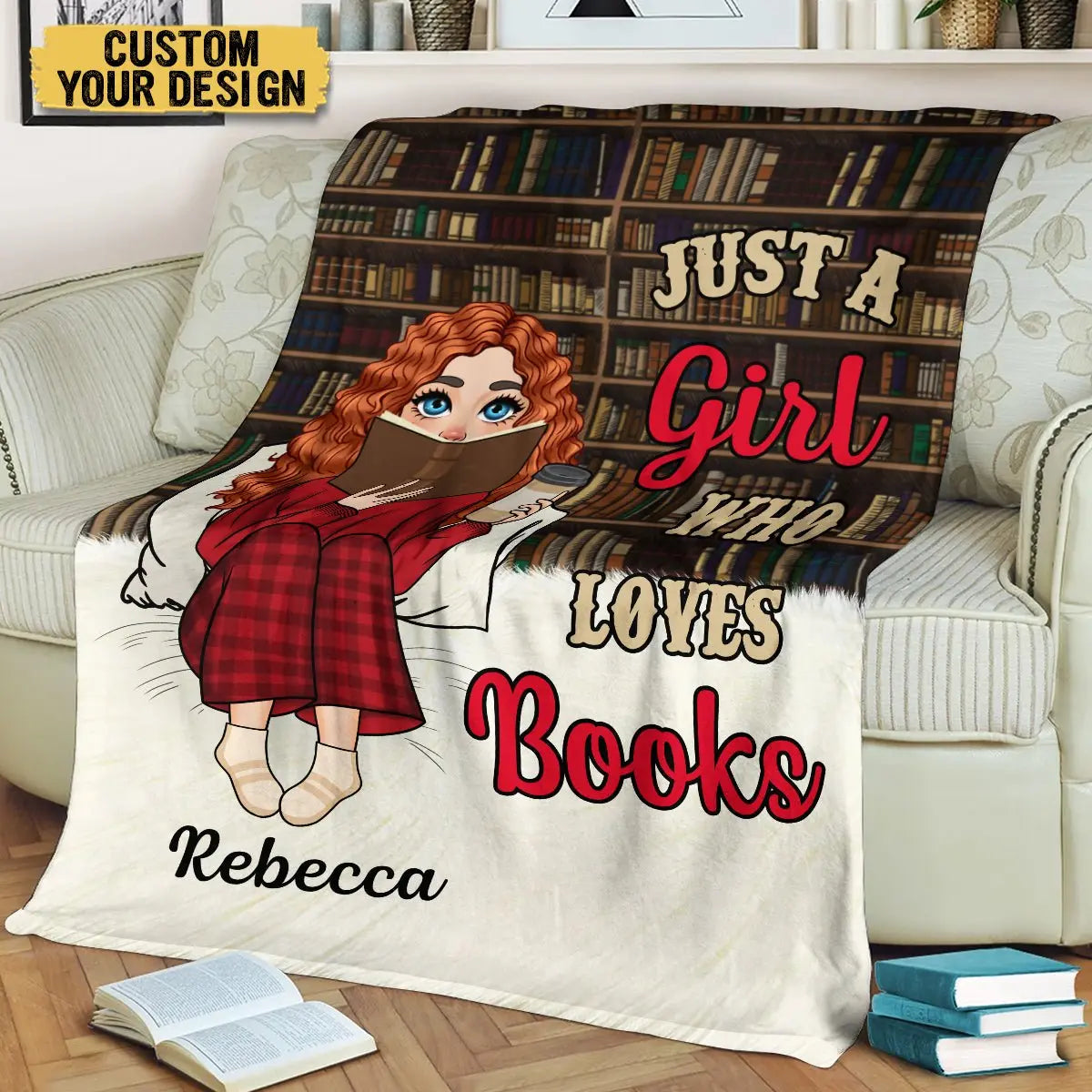 Just A Girl/Boy Who Loves Books Personalized - Blanket for Book Lovers - A Thoughtful Birthday Gift Ezcustomize
