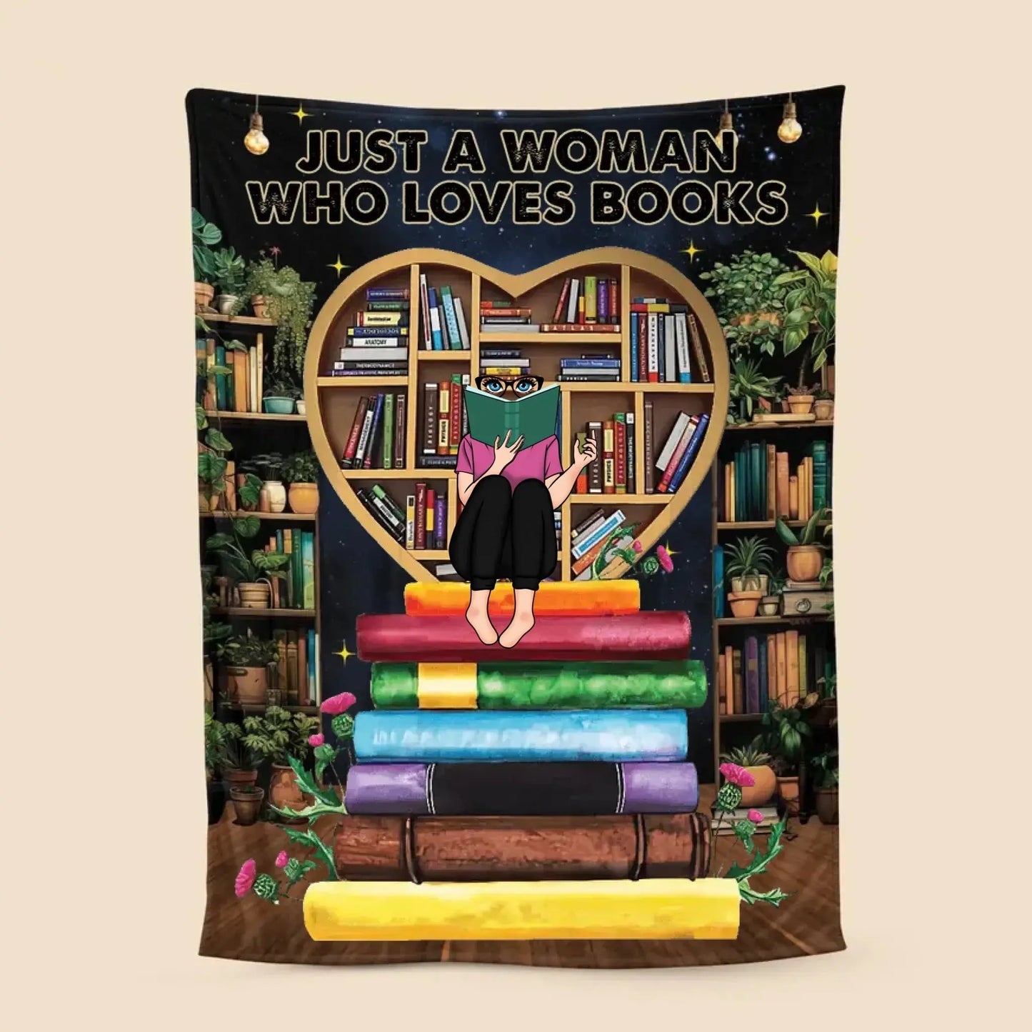 Just A Girl/Boy Who Loves Books With Book Titles - Personalized Blanket Ezcustomize