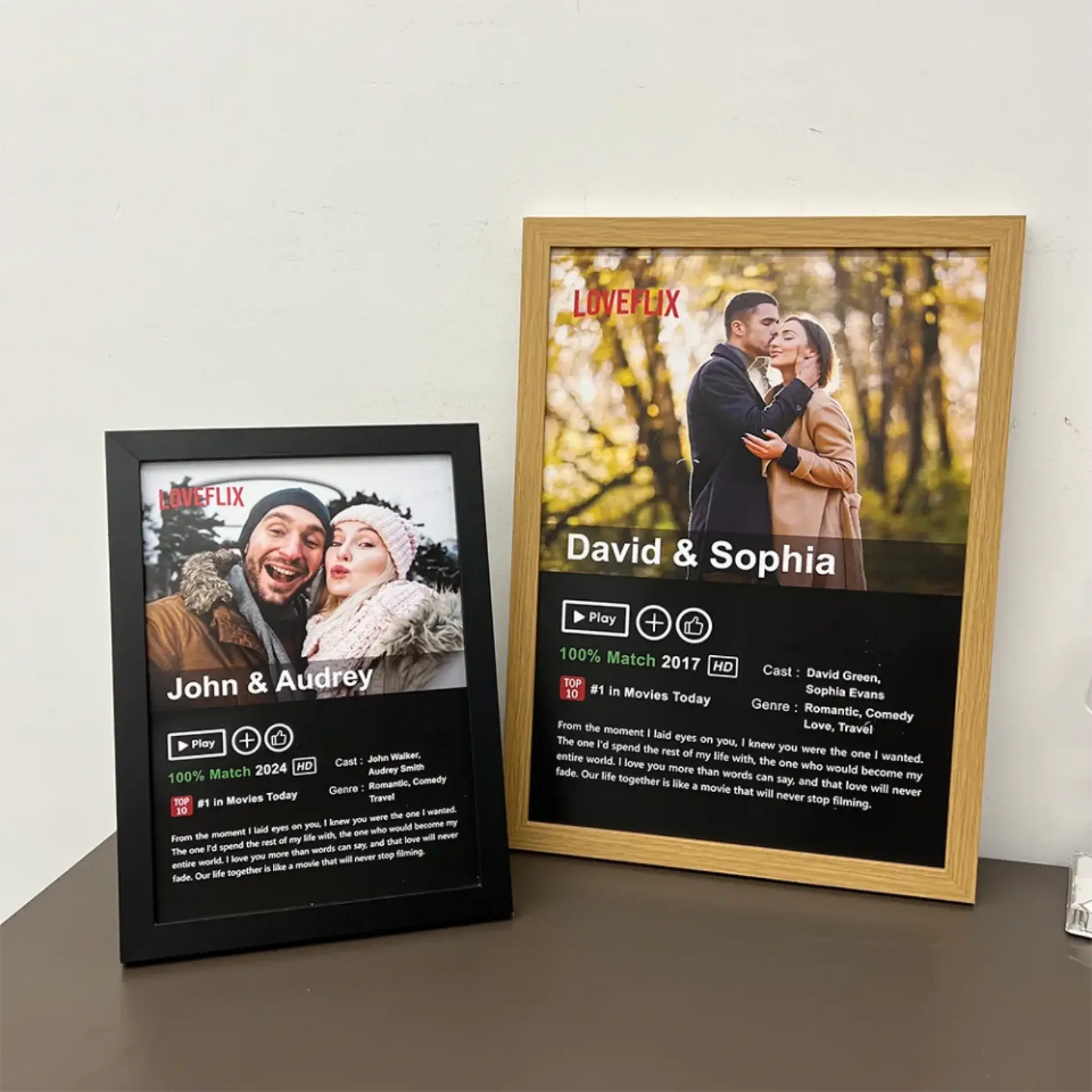 LOVEFLIX Custom Movie Poster – Personalized Photo Canvas or Poster, Couple Gift for Anniversary, Valentine's Day, or Just Because Ezcustomize