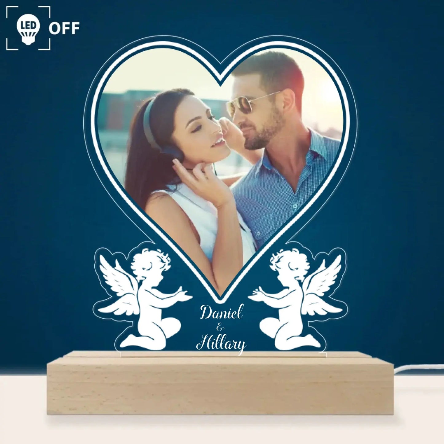 Led Light For Couple - Personalized Photo LED Light - Anniversary Gifts For Her, Him Ezcustomize