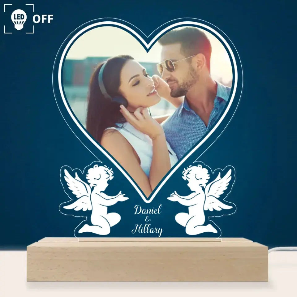 Led Light For Couple - Personalized Photo LED Light - Anniversary Gifts For Her, Him Ezcustomize