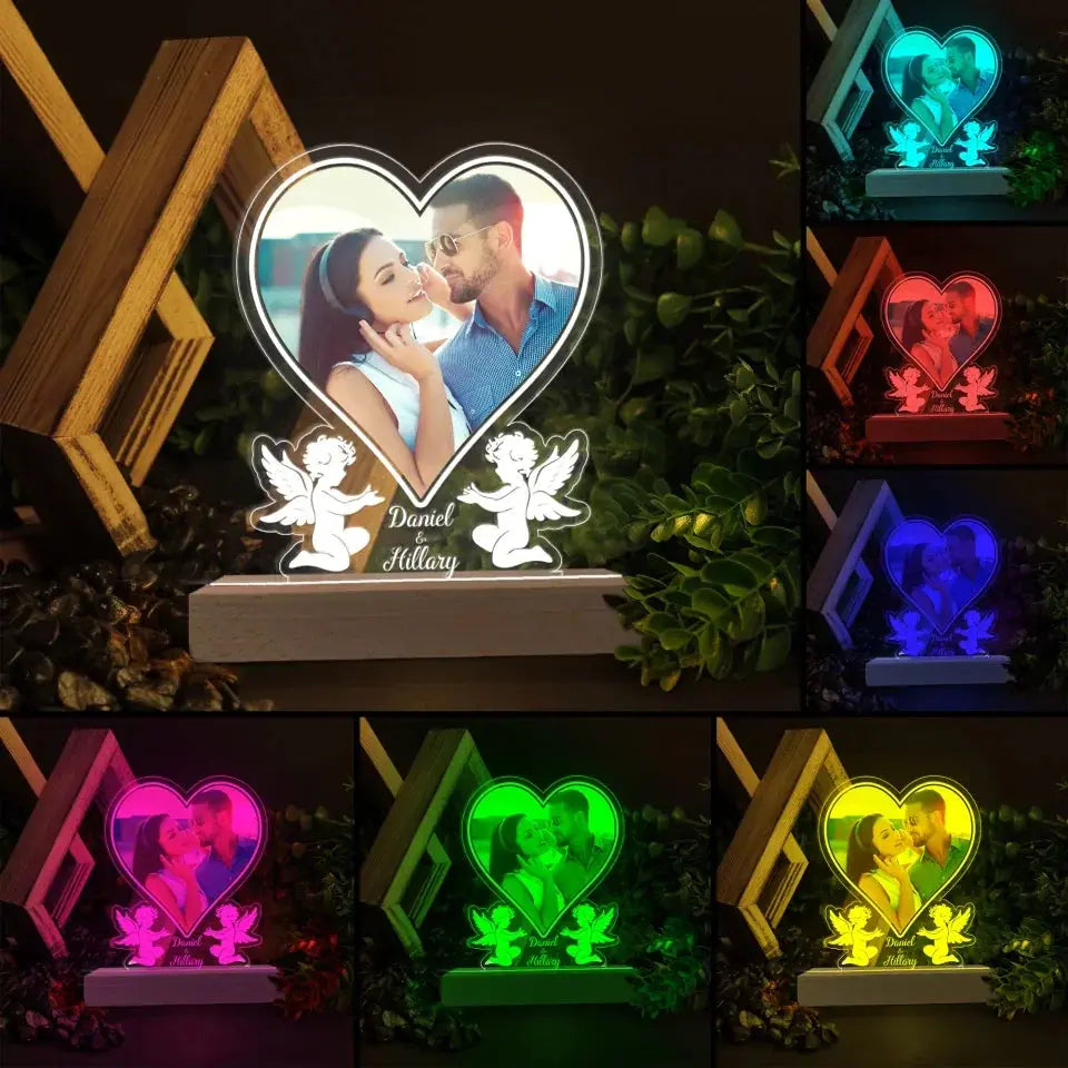 Led Light For Couple - Personalized Photo LED Light - Anniversary Gifts For Her, Him Ezcustomize
