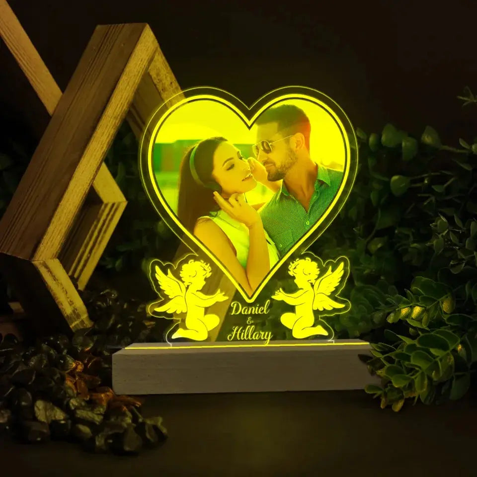 Led Light For Couple - Personalized Photo LED Light - Anniversary Gifts For Her, Him Ezcustomize