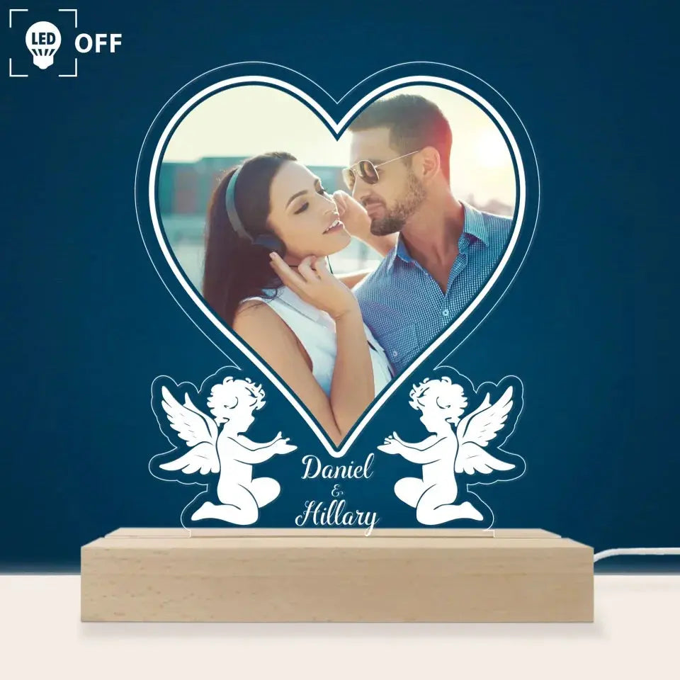 Led Light For Couple - Personalized Photo LED Light - Anniversary Gifts For Her, Him Ezcustomize