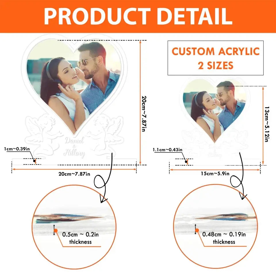 Led Light For Couple - Personalized Photo LED Light - Anniversary Gifts For Her, Him Ezcustomize