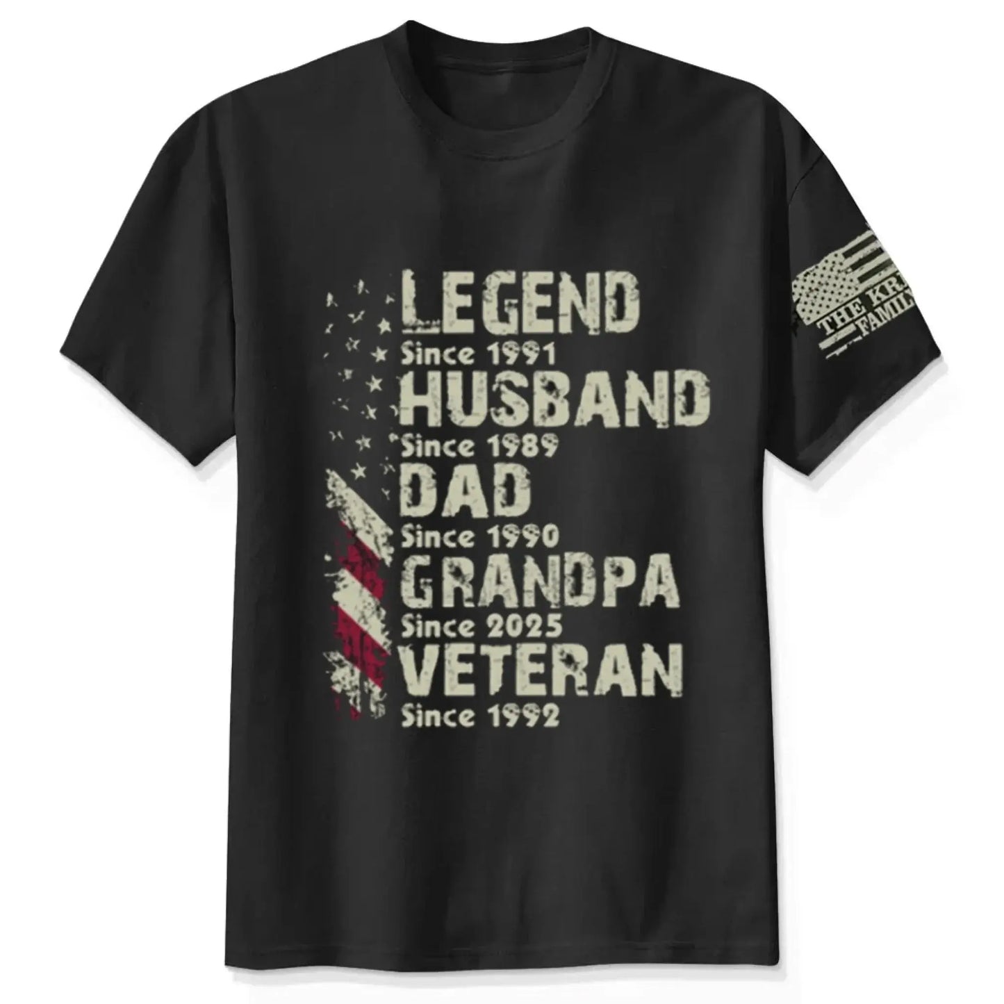 Legend Husband Dad Grandpa Veteran Shirt – Personalized 4th of July Gift for Military Dad or Papa Ezcustomize