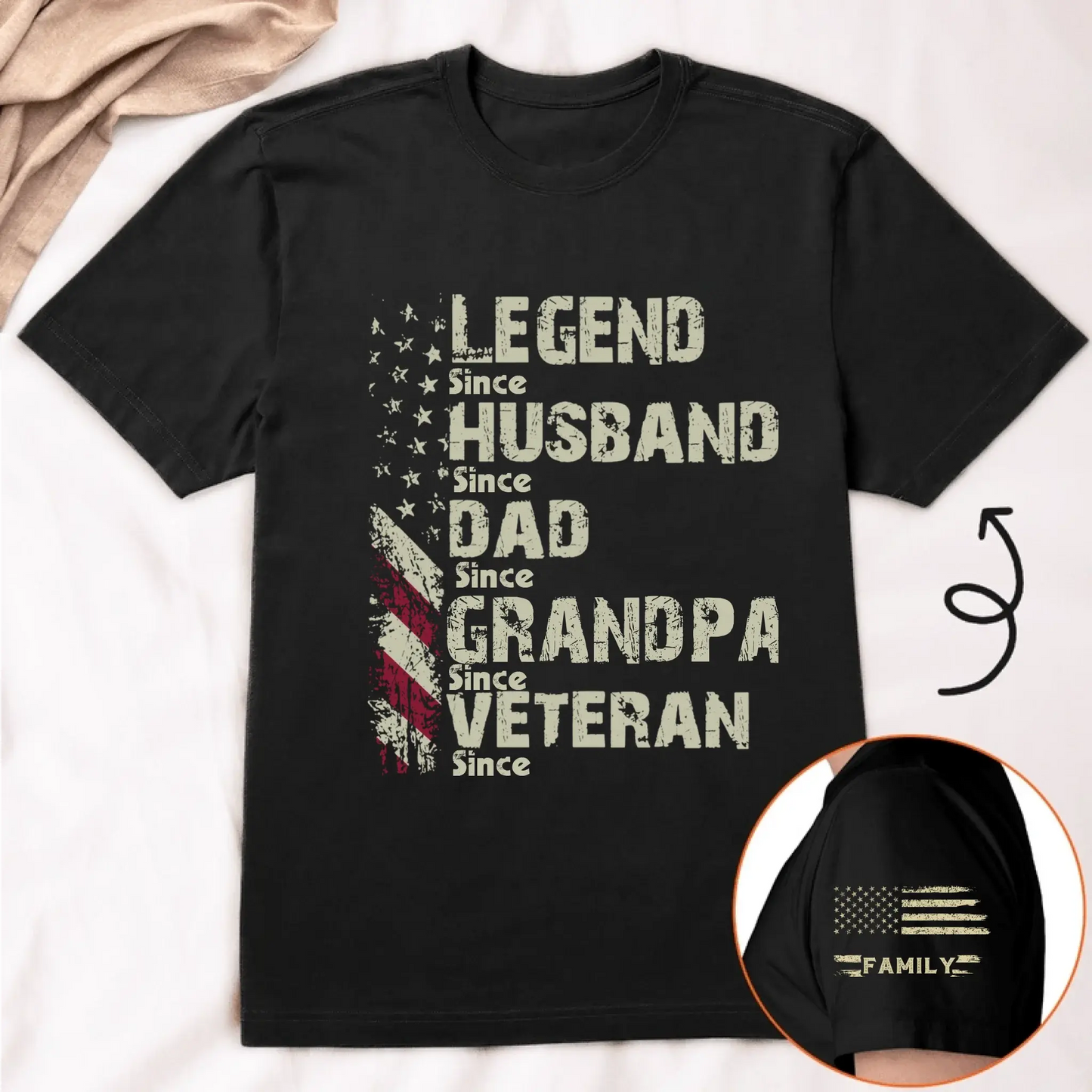 Legend Husband Dad Grandpa Veteran Shirt – Personalized 4th of July Gift for Military Dad or Papa Ezcustomize