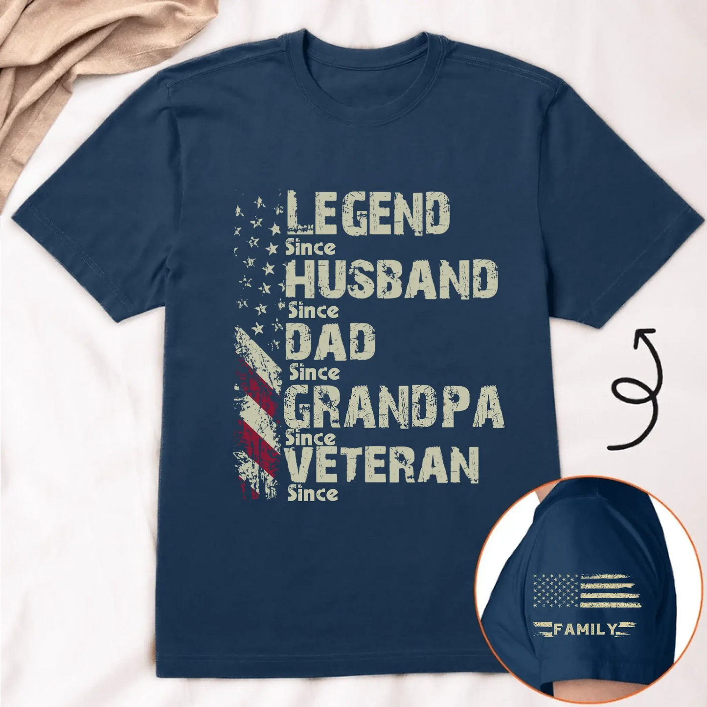 Legend Husband Dad Grandpa Veteran Shirt – Personalized 4th of July Gift for Military Dad or Papa Ezcustomize