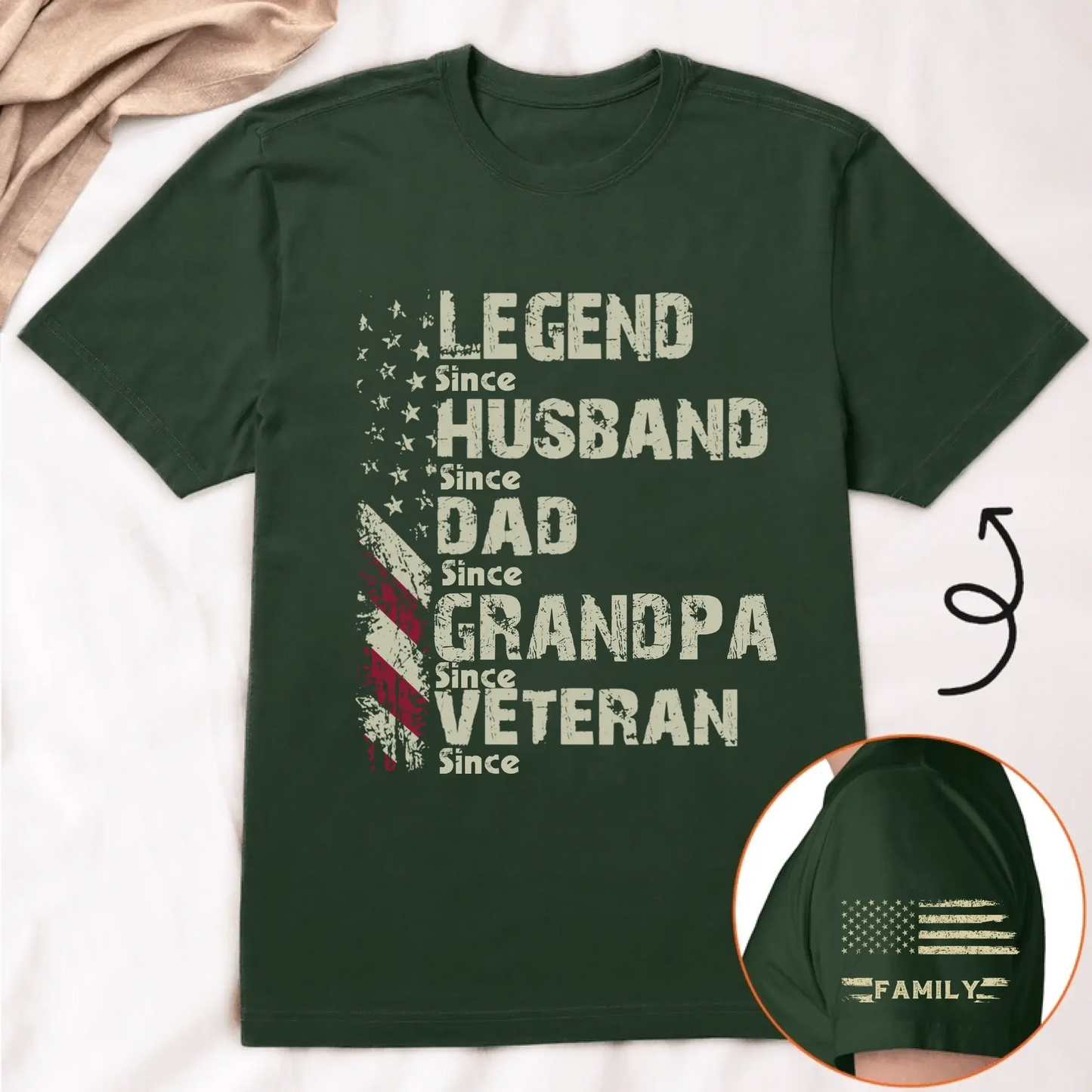Legend Husband Dad Grandpa Veteran Shirt – Personalized 4th of July Gift for Military Dad or Papa Ezcustomize