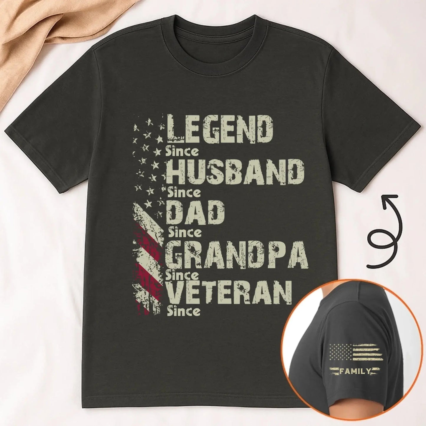 Legend Husband Dad Grandpa Veteran Shirt – Personalized 4th of July Gift for Military Dad or Papa Ezcustomize