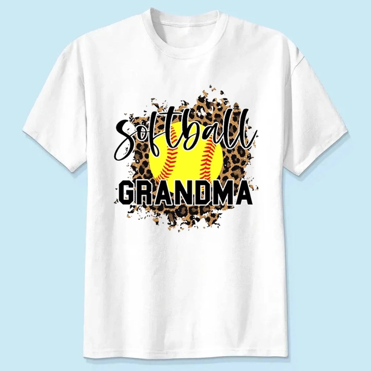 Leopard Print Sport Grandma Shirt – Personalized Custom T-Shirt – Funny Birthday Gift for Grandma, Nana, Mimi, Mom, or Wife Ezcustomize