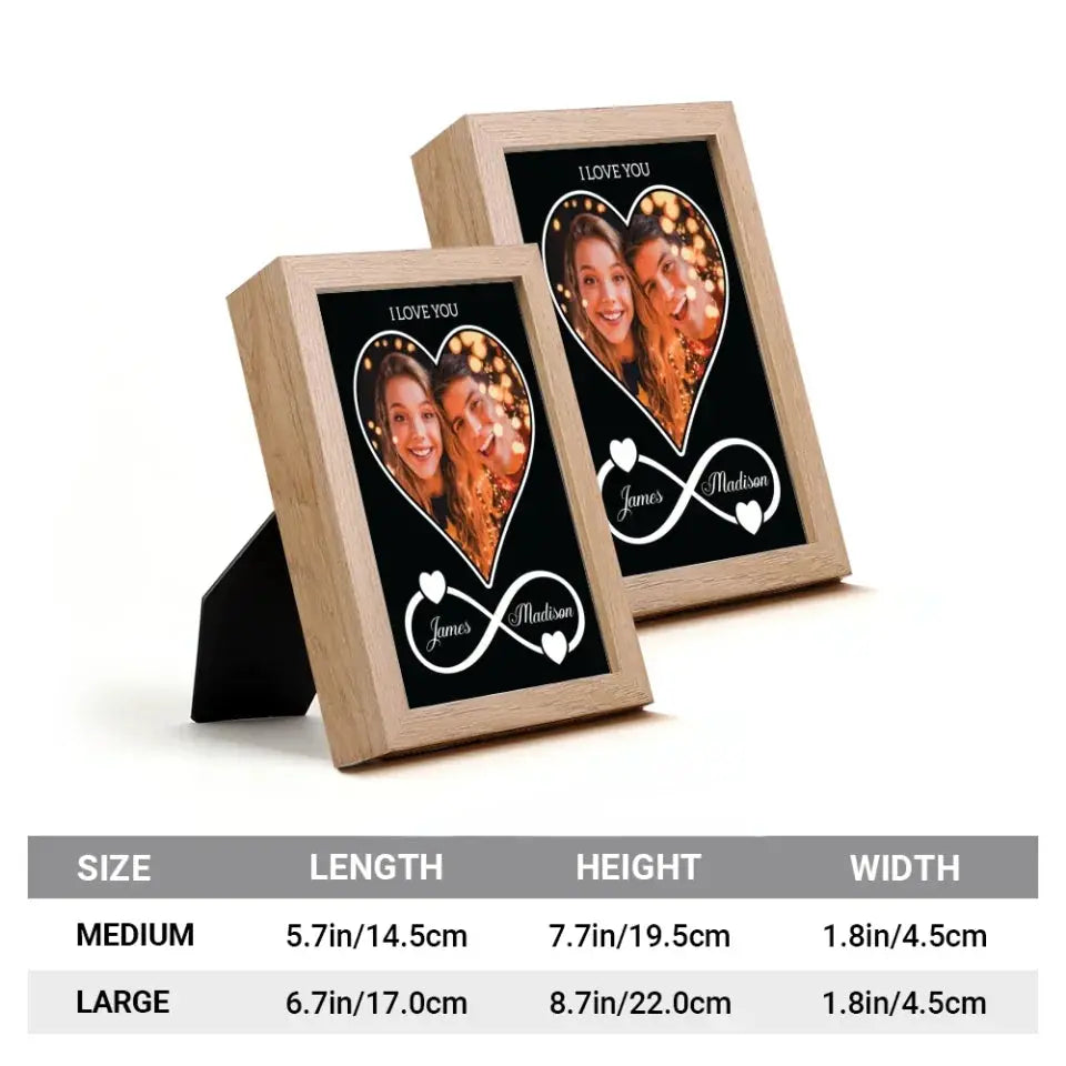 Light Painting Mirror For Couple - Personalized Photo LED Light Painting Mirror - Anniversary Gifts For Her, Him Ezcustomize