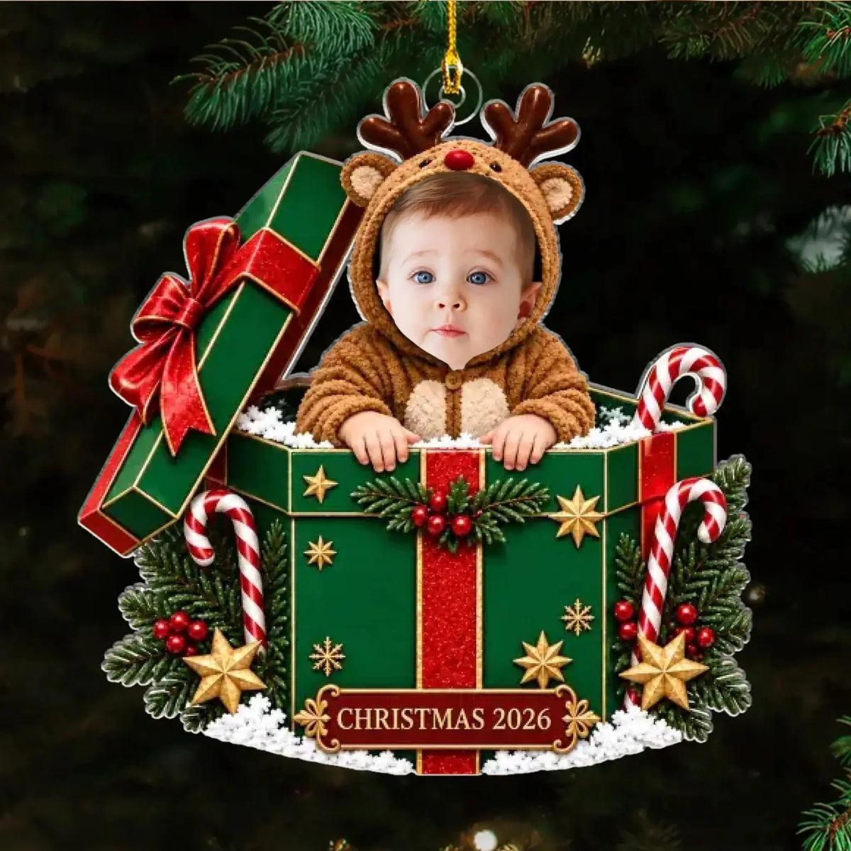 Little Baby First Christmas Acrylic Ornament - Personalized Ornament - Gift for Newborn, Son, Daughter, Grandchild