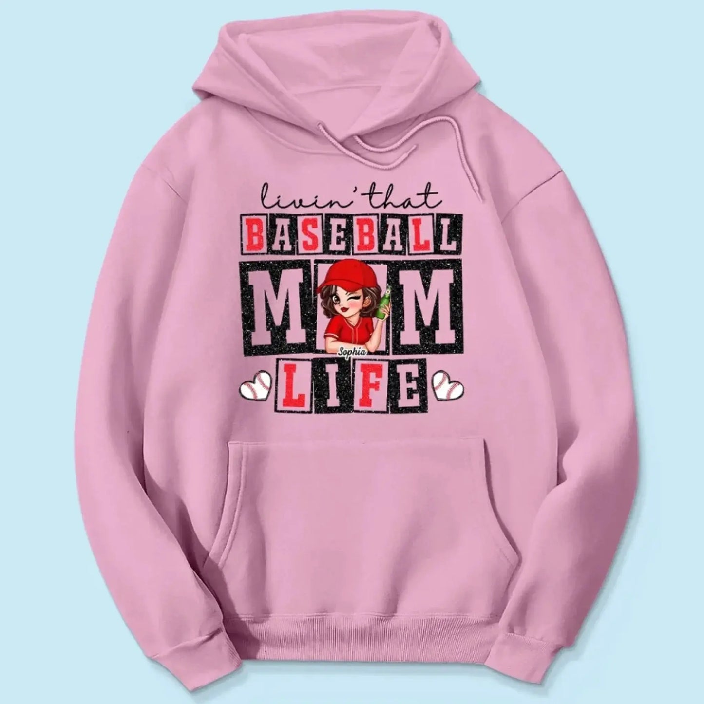 Livin' That Baseball Mom Life – Personalized Shirt, Custom Gift for Proud Baseball Moms & Sports Moms Ezcustomize