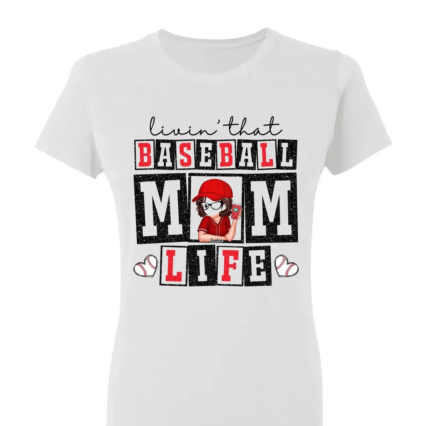 Livin' That Baseball Mom Life – Personalized Shirt, Custom Gift for Proud Baseball Moms & Sports Moms Ezcustomize