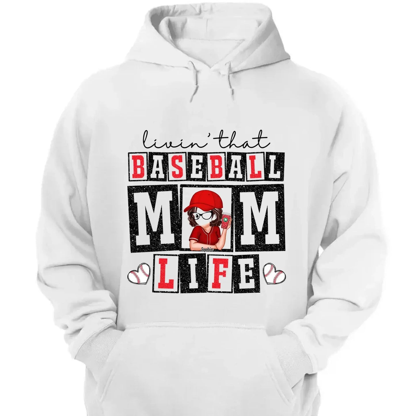 Livin' That Baseball Mom Life – Personalized Shirt, Custom Gift for Proud Baseball Moms & Sports Moms Ezcustomize