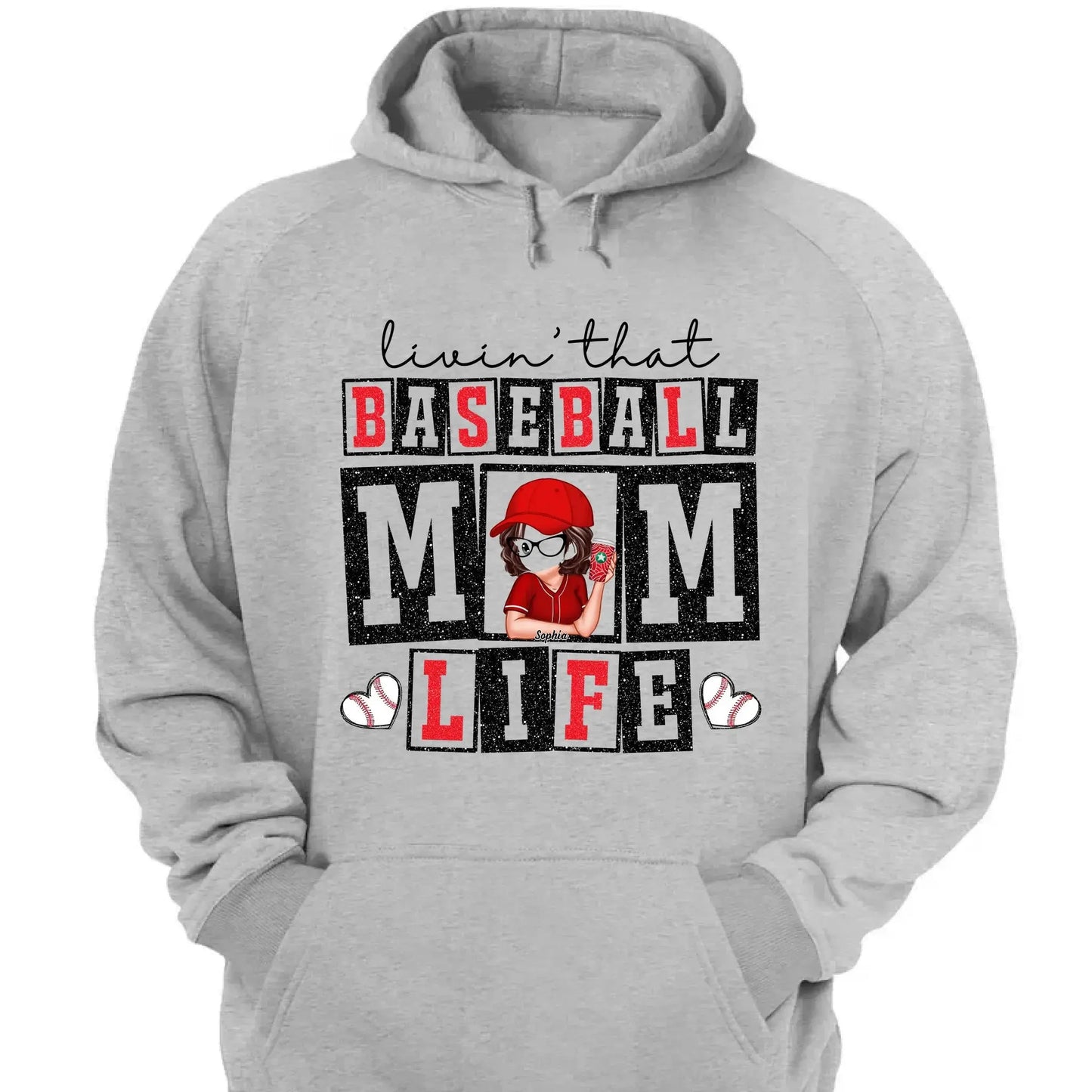Livin' That Baseball Mom Life – Personalized Shirt, Custom Gift for Proud Baseball Moms & Sports Moms Ezcustomize
