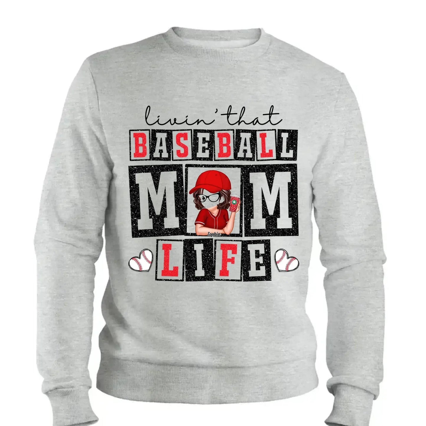Livin' That Baseball Mom Life – Personalized Shirt, Custom Gift for Proud Baseball Moms & Sports Moms Ezcustomize