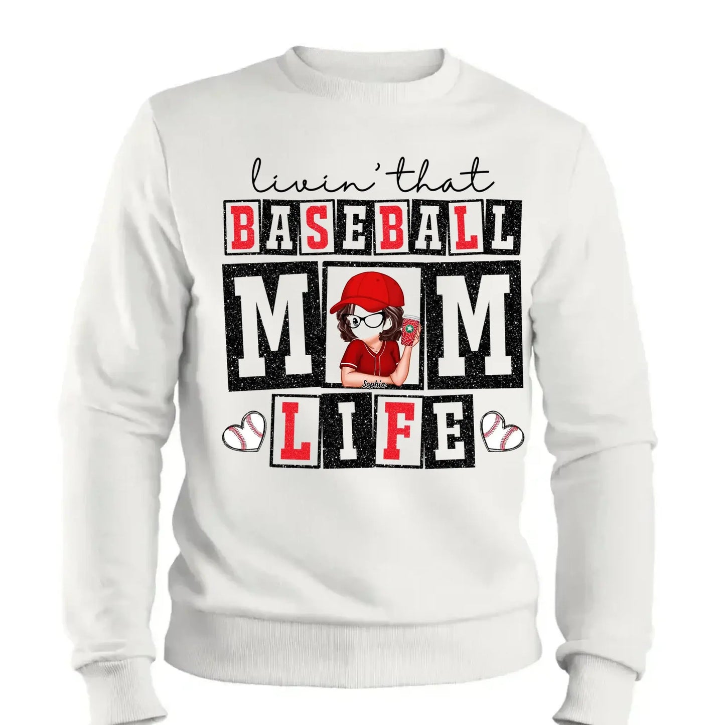 Livin' That Baseball Mom Life – Personalized Shirt, Custom Gift for Proud Baseball Moms & Sports Moms Ezcustomize