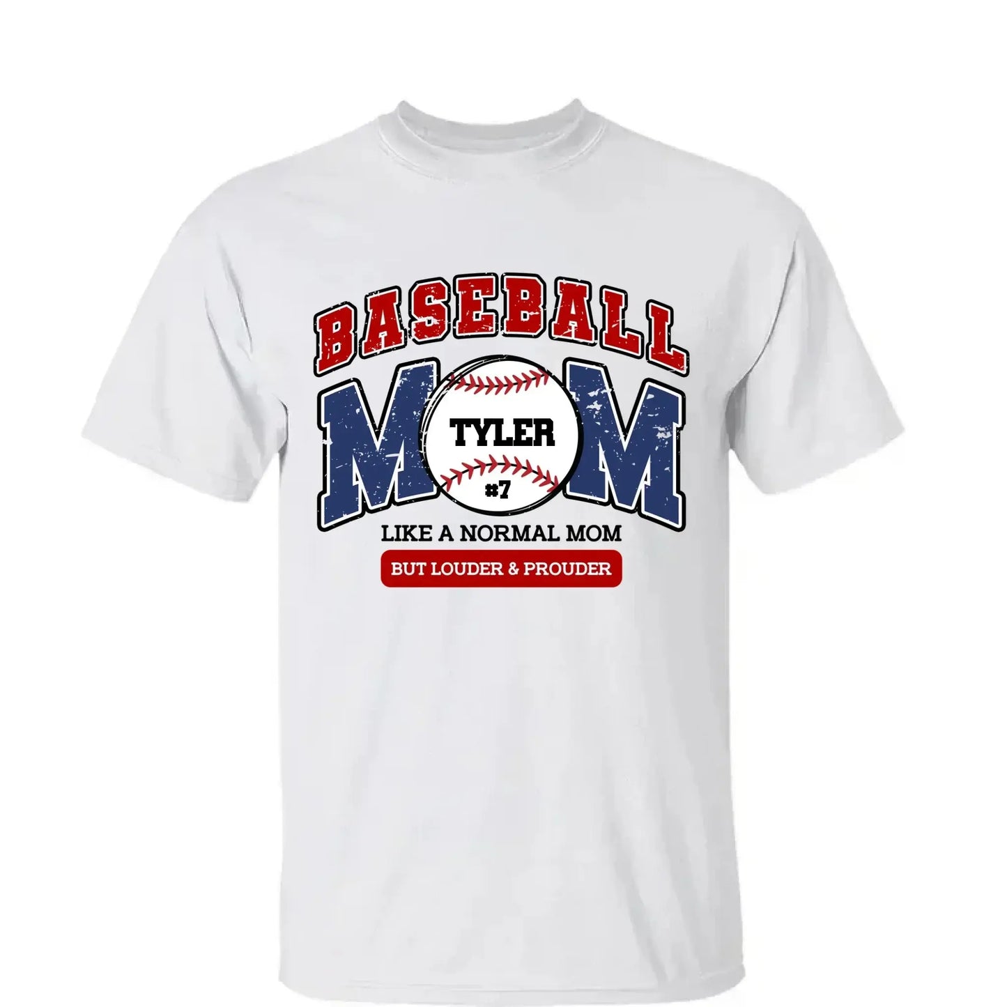 Loud and Proud Baseball Mom Shirt – Personalized T-Shirt – Custom Game Day Gift for Proud Baseball Moms Ezcustomize