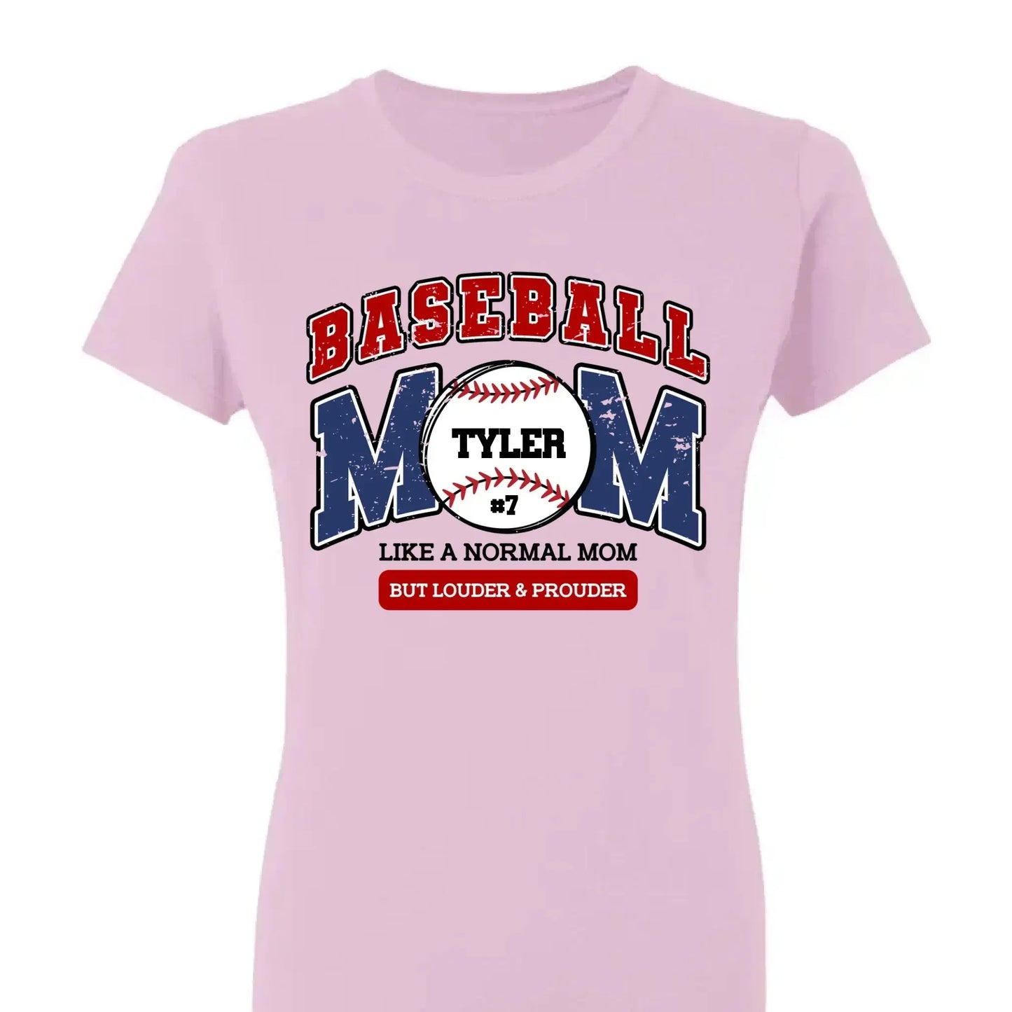 Loud and Proud Baseball Mom Shirt – Personalized T-Shirt – Custom Game Day Gift for Proud Baseball Moms Ezcustomize