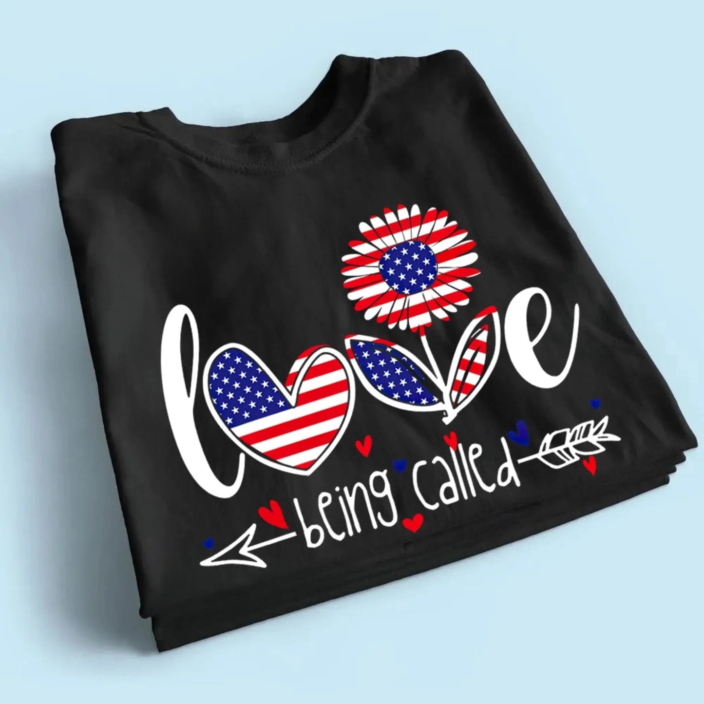 Love Being Called Grandma Shirt – Personalized 4th of July Patriotic T-Shirt Gift for Nana, Mimi, Mom Ezcustomize