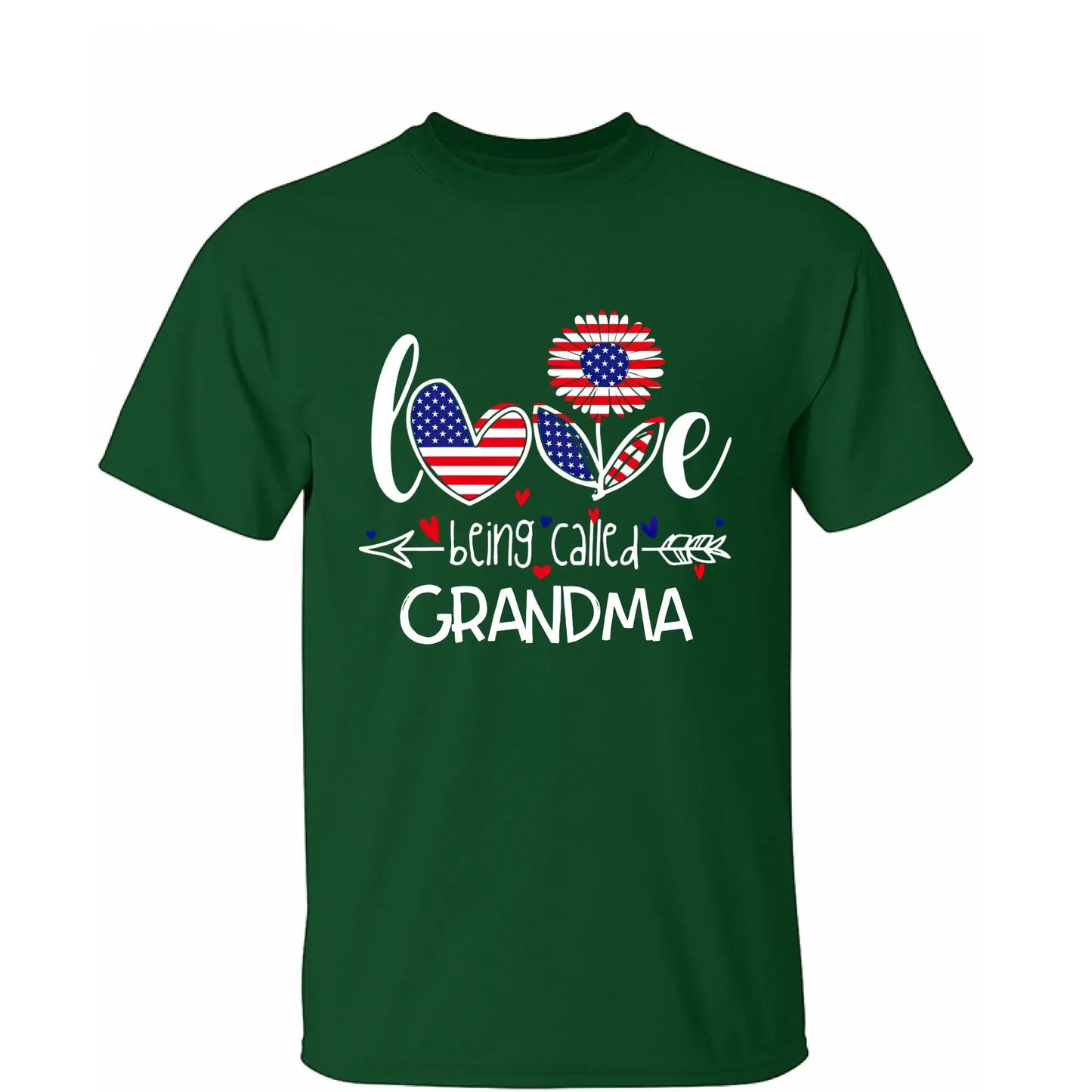Love Being Called Grandma Shirt – Personalized 4th of July Patriotic T-Shirt Gift for Nana, Mimi, Mom Ezcustomize