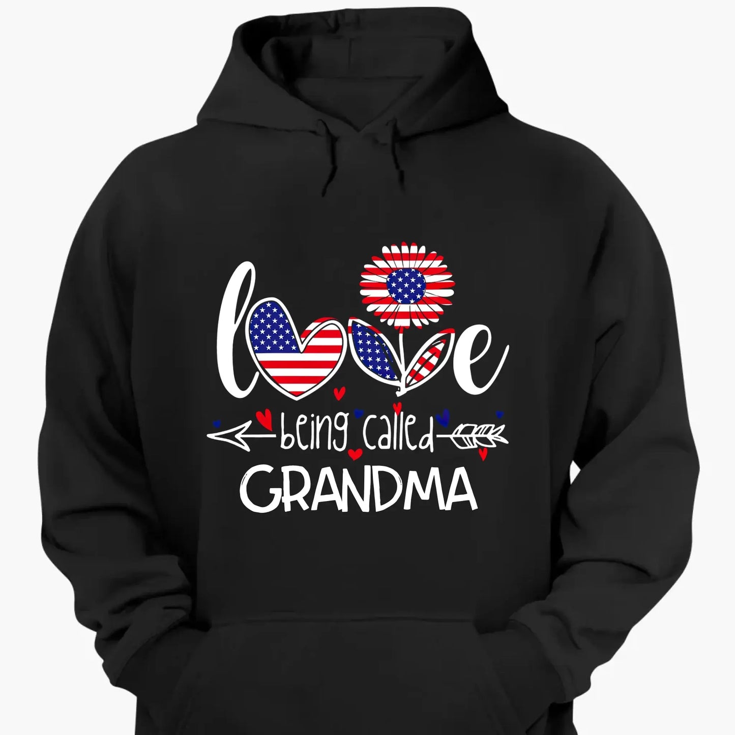 Love Being Called Grandma Shirt – Personalized 4th of July Patriotic T-Shirt Gift for Nana, Mimi, Mom Ezcustomize