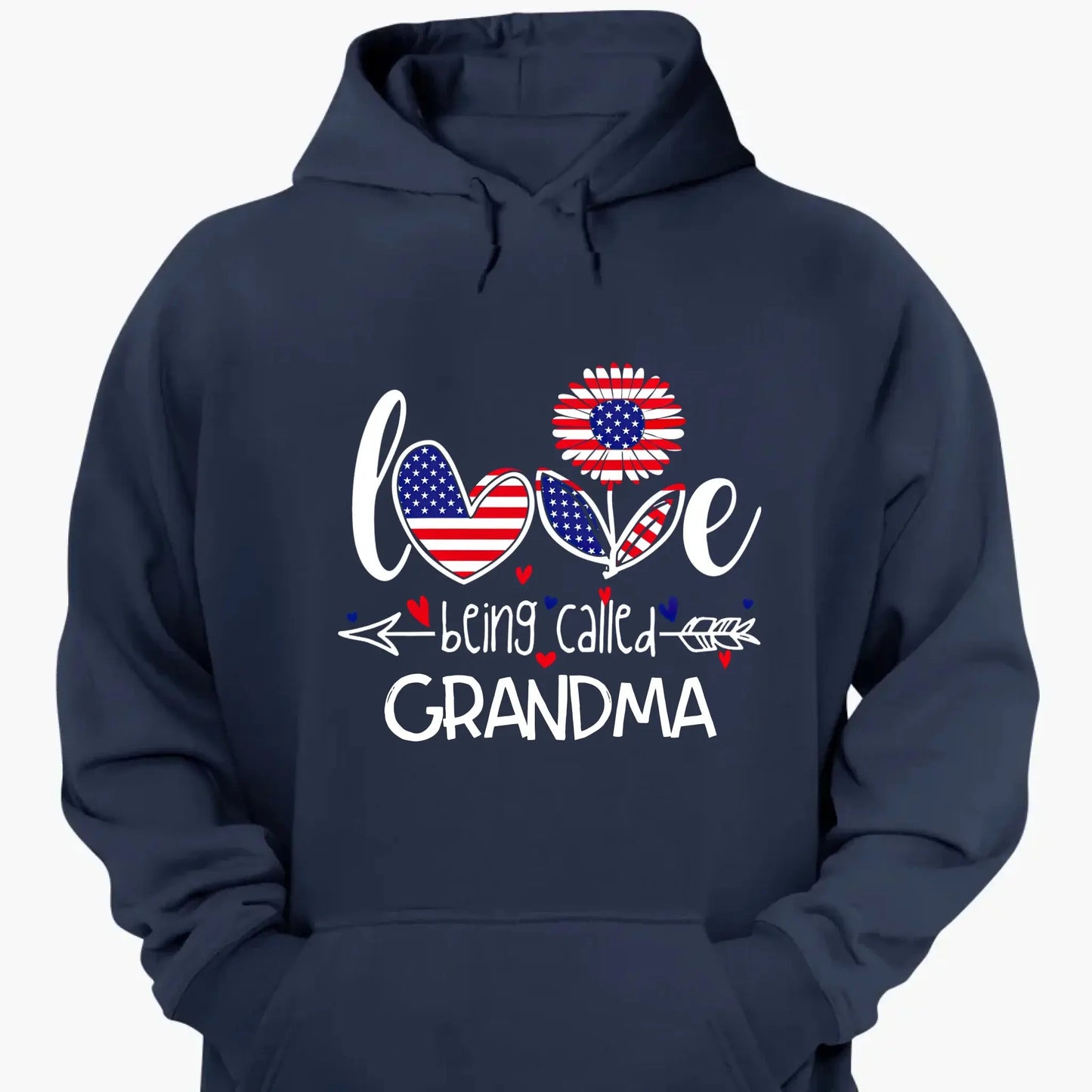 Love Being Called Grandma Shirt – Personalized 4th of July Patriotic T-Shirt Gift for Nana, Mimi, Mom Ezcustomize