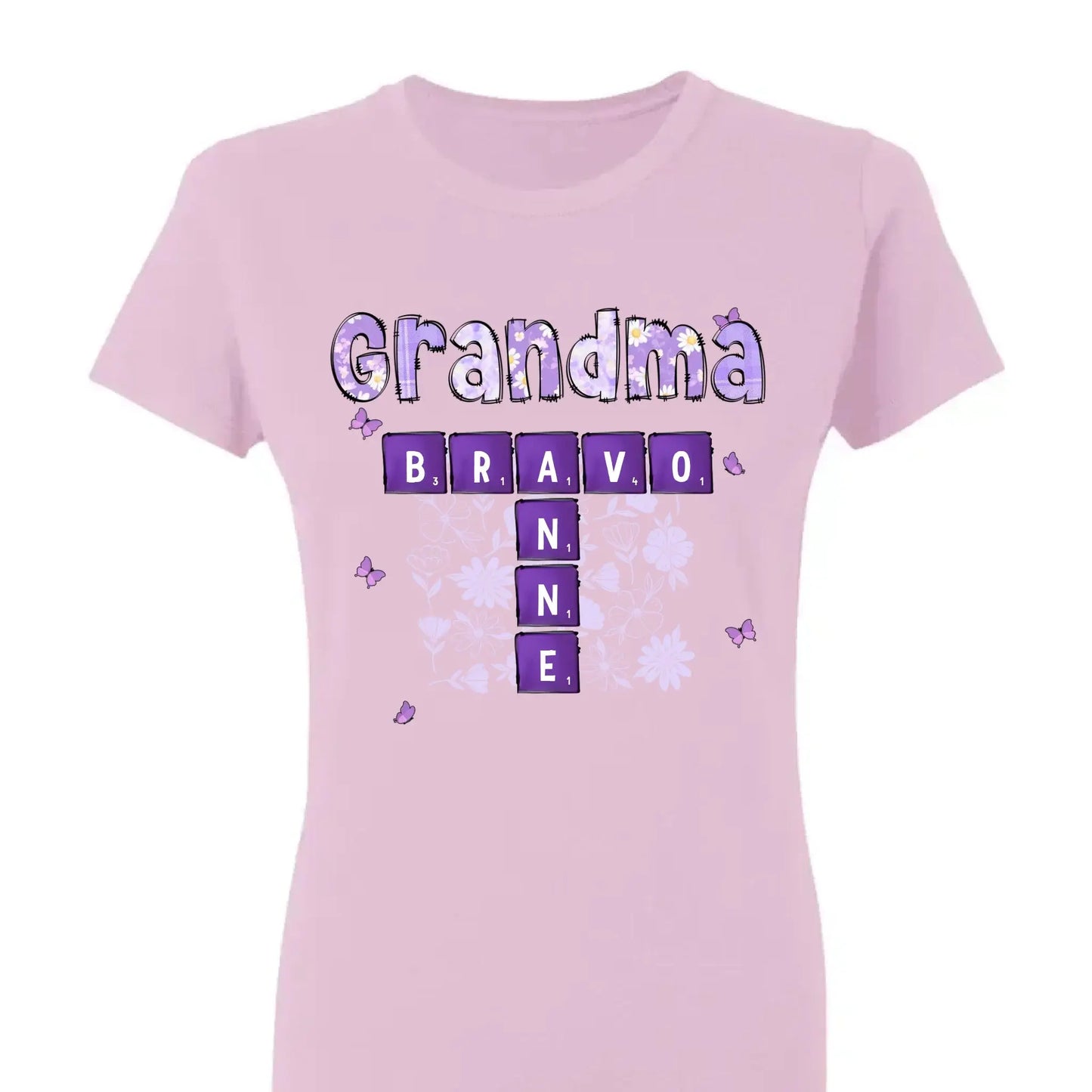 Love Being Grandma Crossword Shirt – Personalized T-Shirt – Custom Gift with Grandkids’ Names for Grandma, Nana, or Mimi Ezcustomize