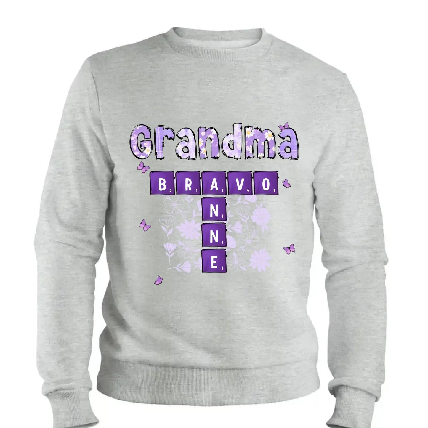 Love Being Grandma Crossword Shirt – Personalized T-Shirt – Custom Gift with Grandkids’ Names for Grandma, Nana, or Mimi Ezcustomize
