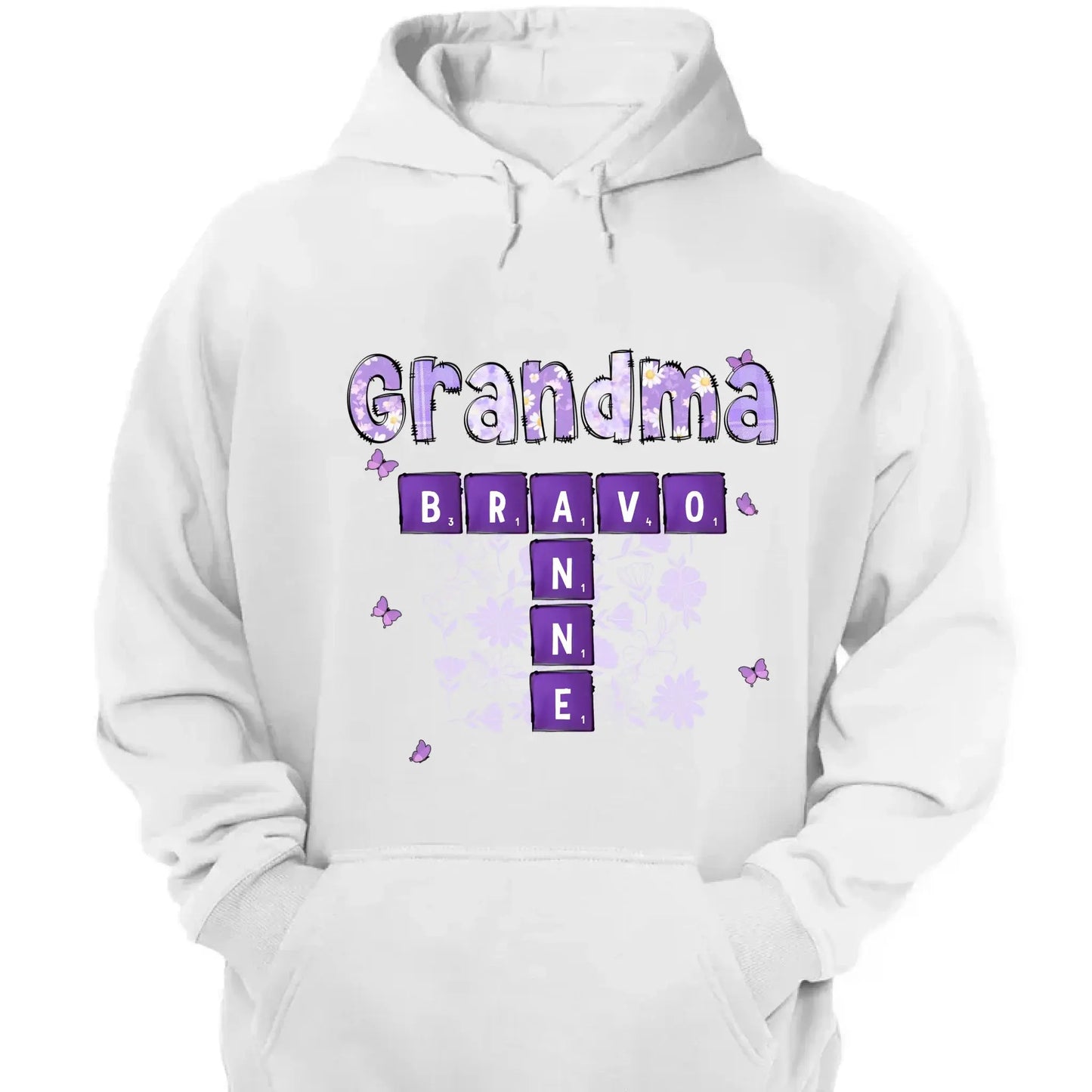 Love Being Grandma Crossword Shirt – Personalized T-Shirt – Custom Gift with Grandkids’ Names for Grandma, Nana, or Mimi Ezcustomize