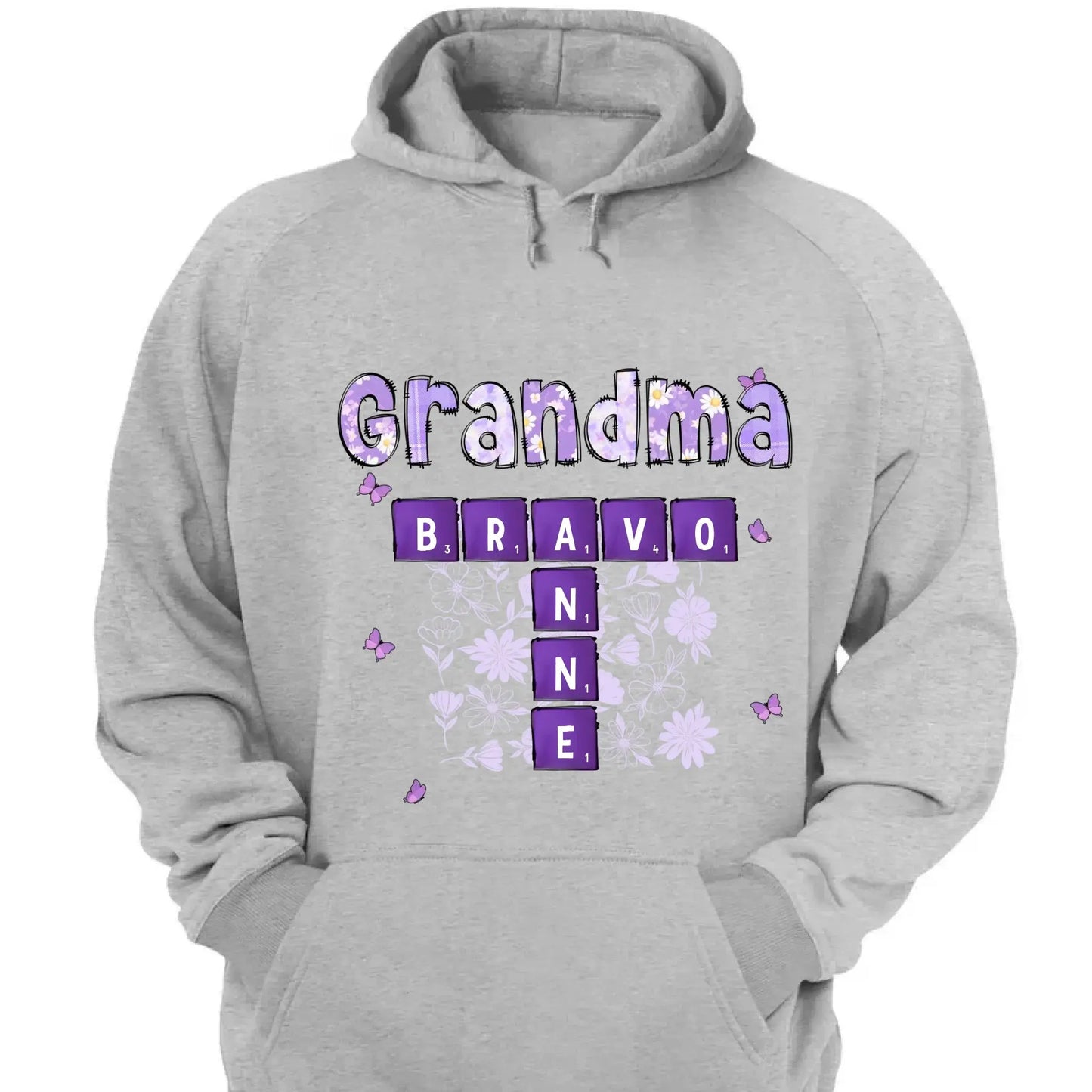 Love Being Grandma Crossword Shirt – Personalized T-Shirt – Custom Gift with Grandkids’ Names for Grandma, Nana, or Mimi Ezcustomize