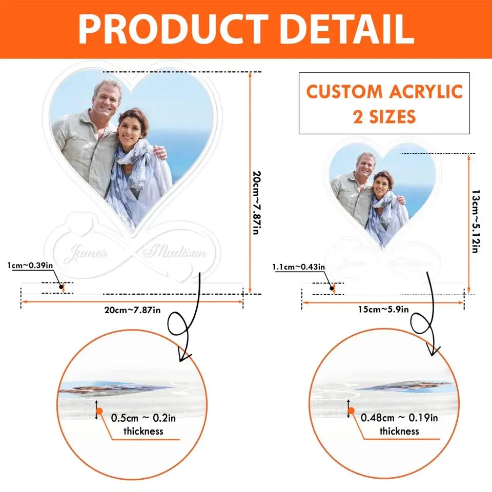 Love Photo - Personalized Custom 3D LED Light Wooden Base - Valentine's Day, Anniversary Gift For Couple, Husband, Wife, Boyfriend, Girlfriend Ezcustomize