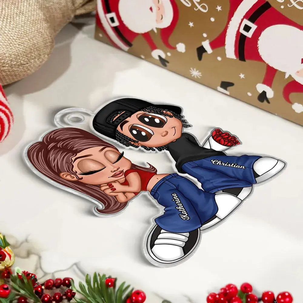 Love Together - Personalized Y2K Couple Keepsake - Romantic Ornament for Him & Her Ezcustomize