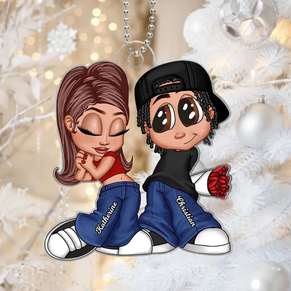 Love Together - Personalized Y2K Couple Keepsake - Romantic Ornament for Him & Her Ezcustomize