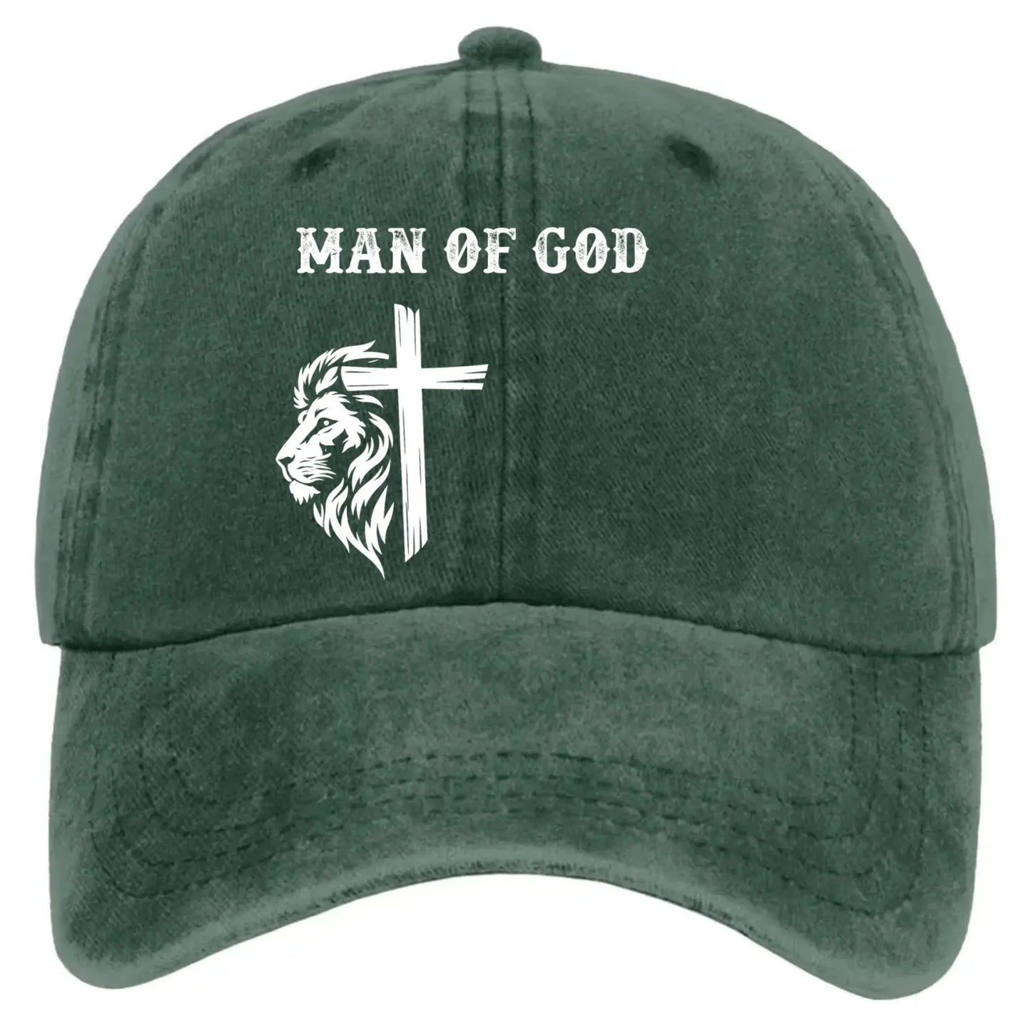 Man Of God - Personalized Custom Vintage Washed Denim Cap Hat – Meaningful Christian Birthday & Faith Gift for Men Ezcustomize