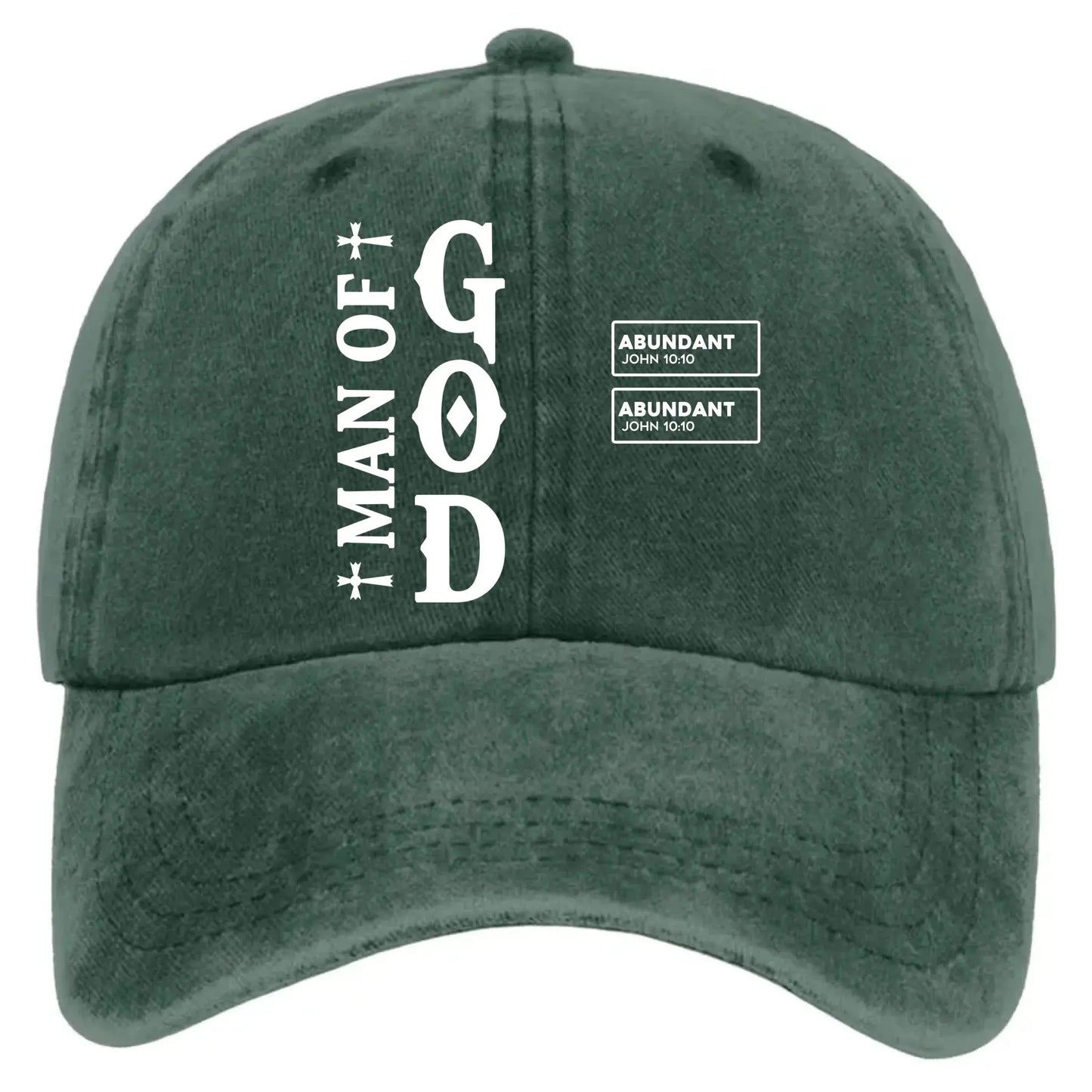 Man Of God – Personalized Distressed Denim Cap Hat – Meaningful Christian Birthday, Father’s Day & Faith Gift for Men Ezcustomize
