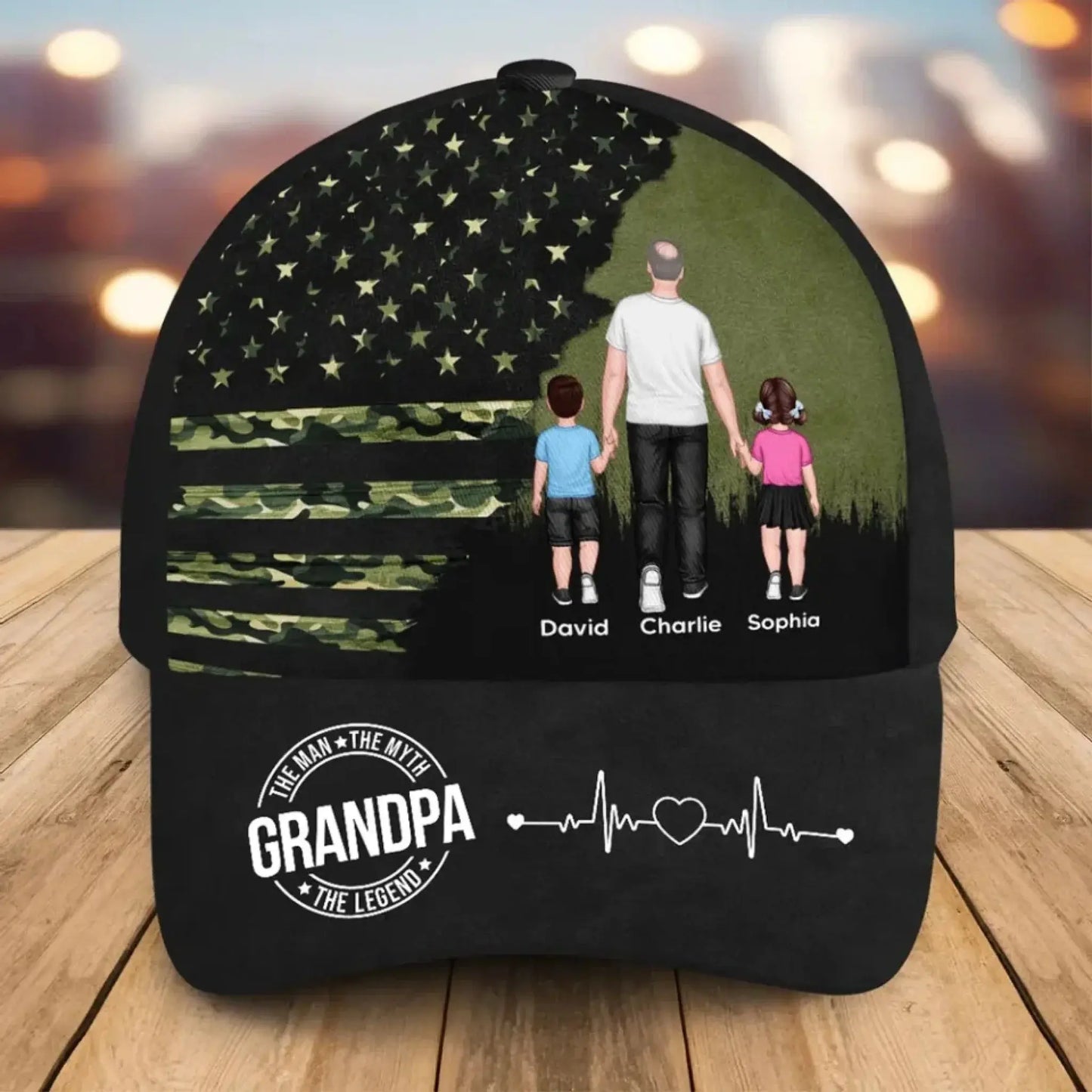 Man Walking with Kids Hat - Personalized Classic Dad Cap with Nation Flag Ezcustomize