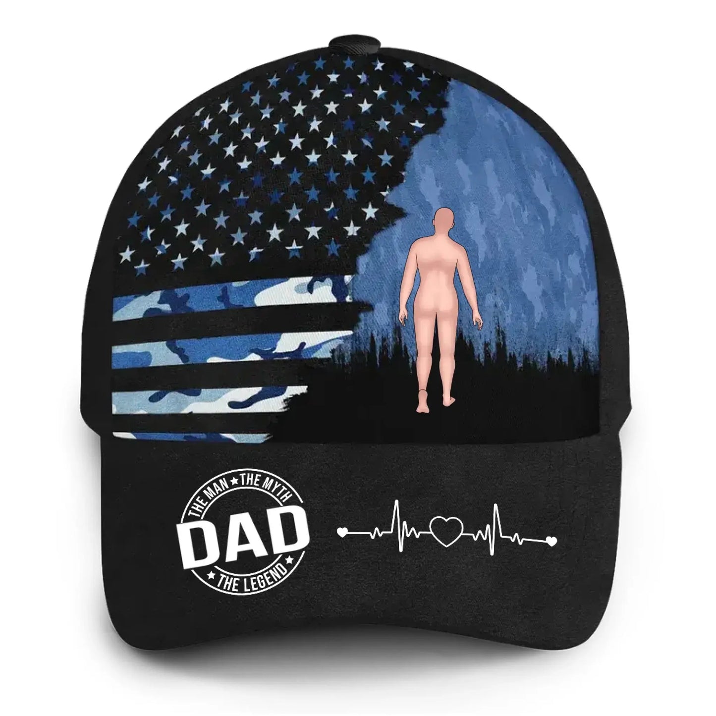 Man Walking with Kids Hat - Personalized Classic Dad Cap with Nation Flag Ezcustomize