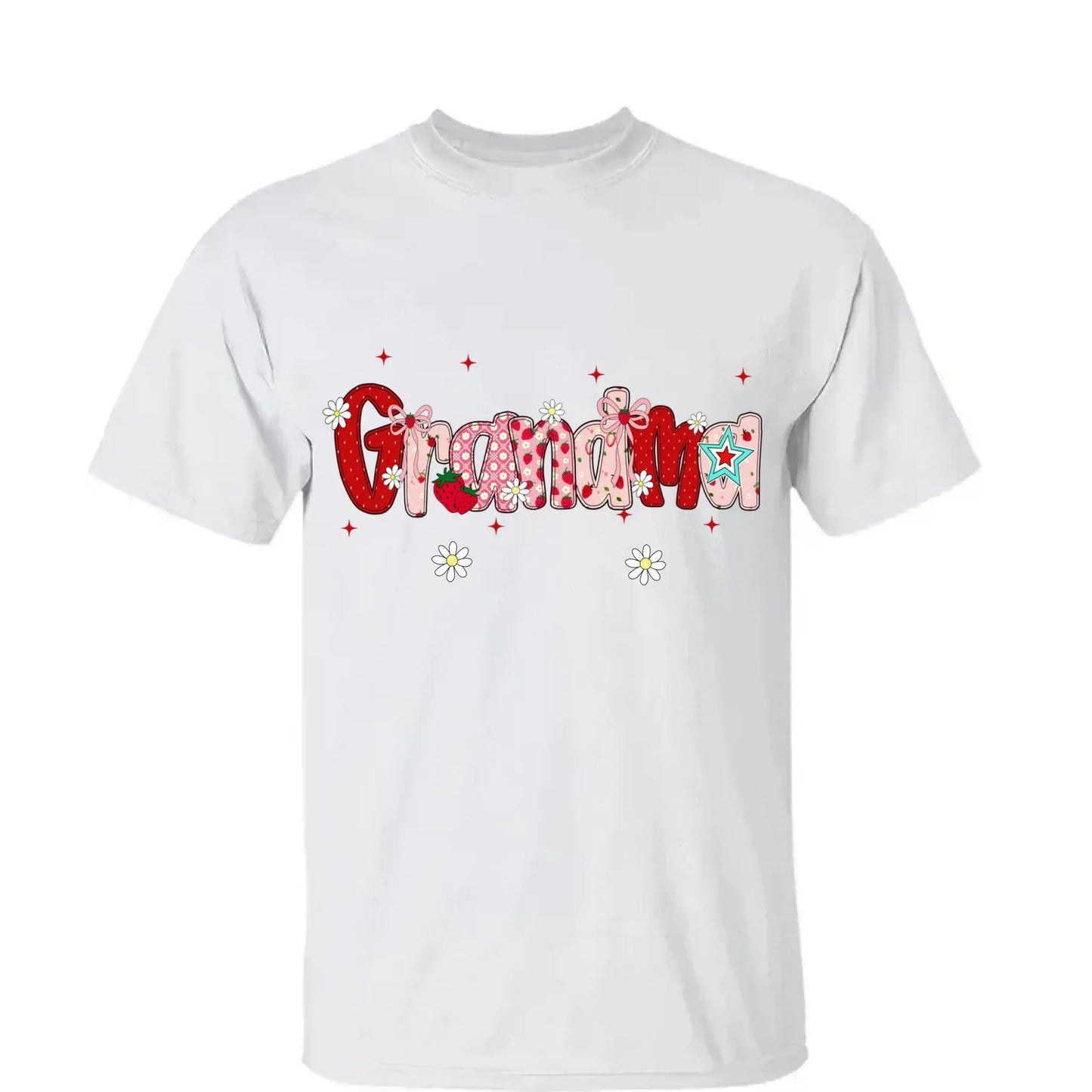 Mimi Strawberry Shirt with Grandkids’ Names – Custom Summer T-Shirt for Grandma, Personalized Gift for Nana, Gigi, Mom Ezcustomize
