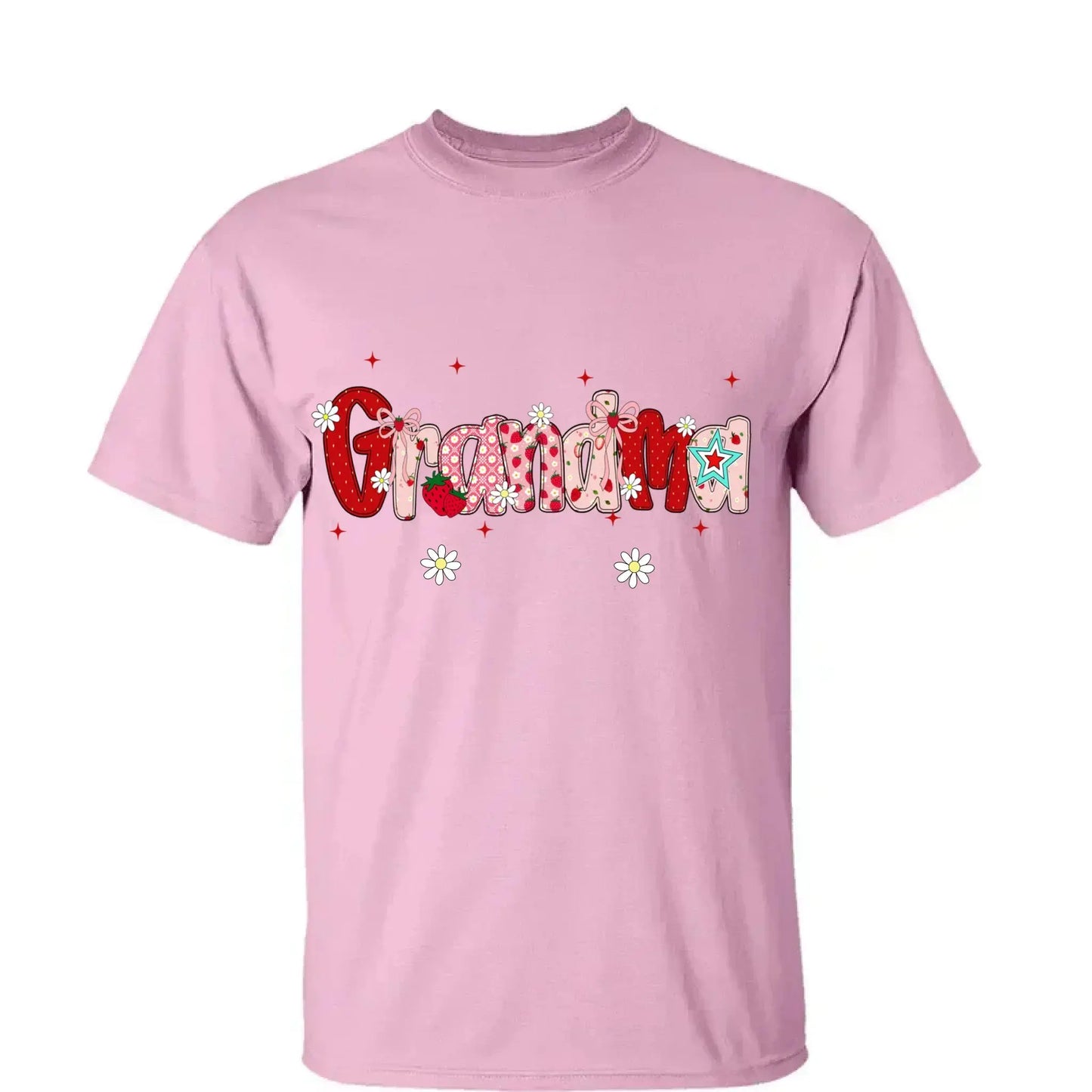 Mimi Strawberry Shirt with Grandkids’ Names – Custom Summer T-Shirt for Grandma, Personalized Gift for Nana, Gigi, Mom Ezcustomize