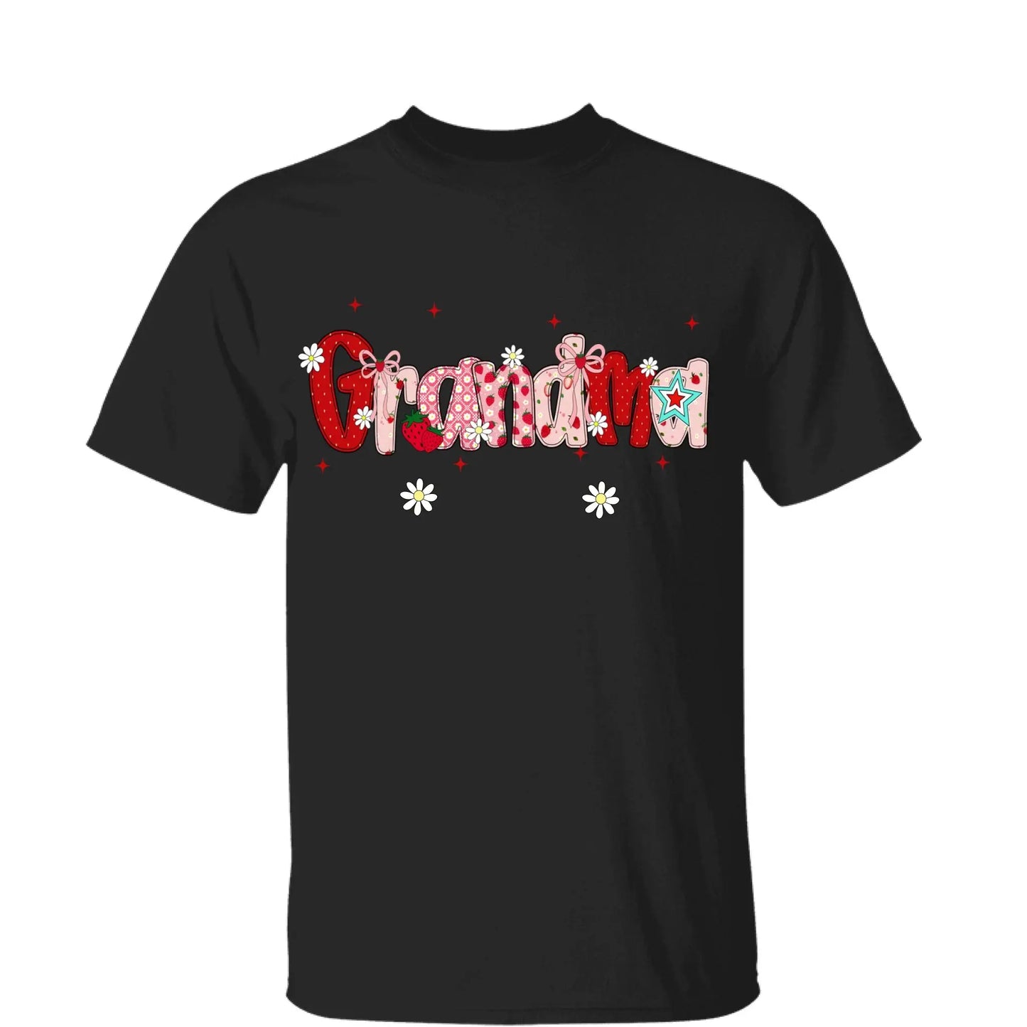 Mimi Strawberry Shirt with Grandkids’ Names – Custom Summer T-Shirt for Grandma, Personalized Gift for Nana, Gigi, Mom Ezcustomize