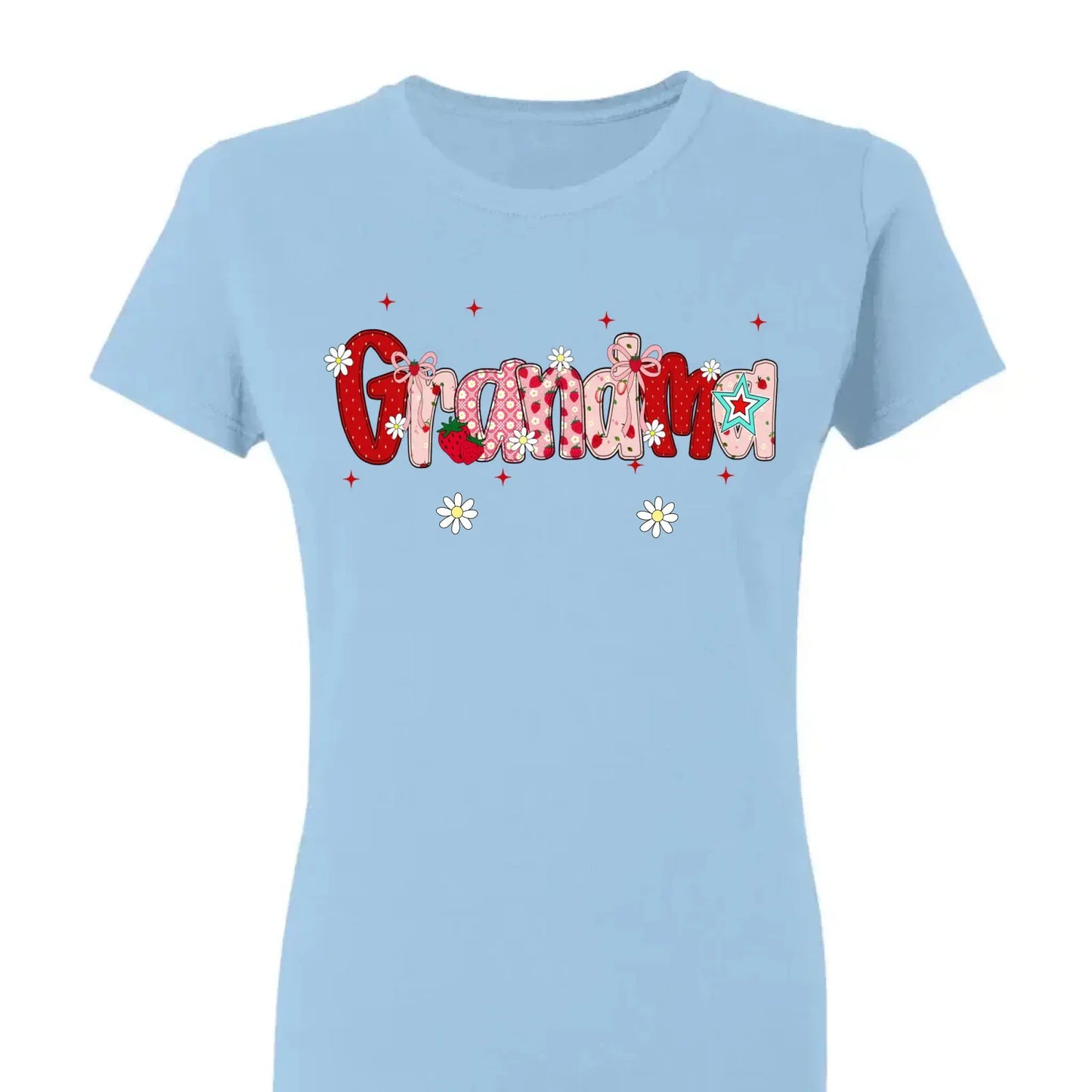 Mimi Strawberry Shirt with Grandkids’ Names – Custom Summer T-Shirt for Grandma, Personalized Gift for Nana, Gigi, Mom Ezcustomize