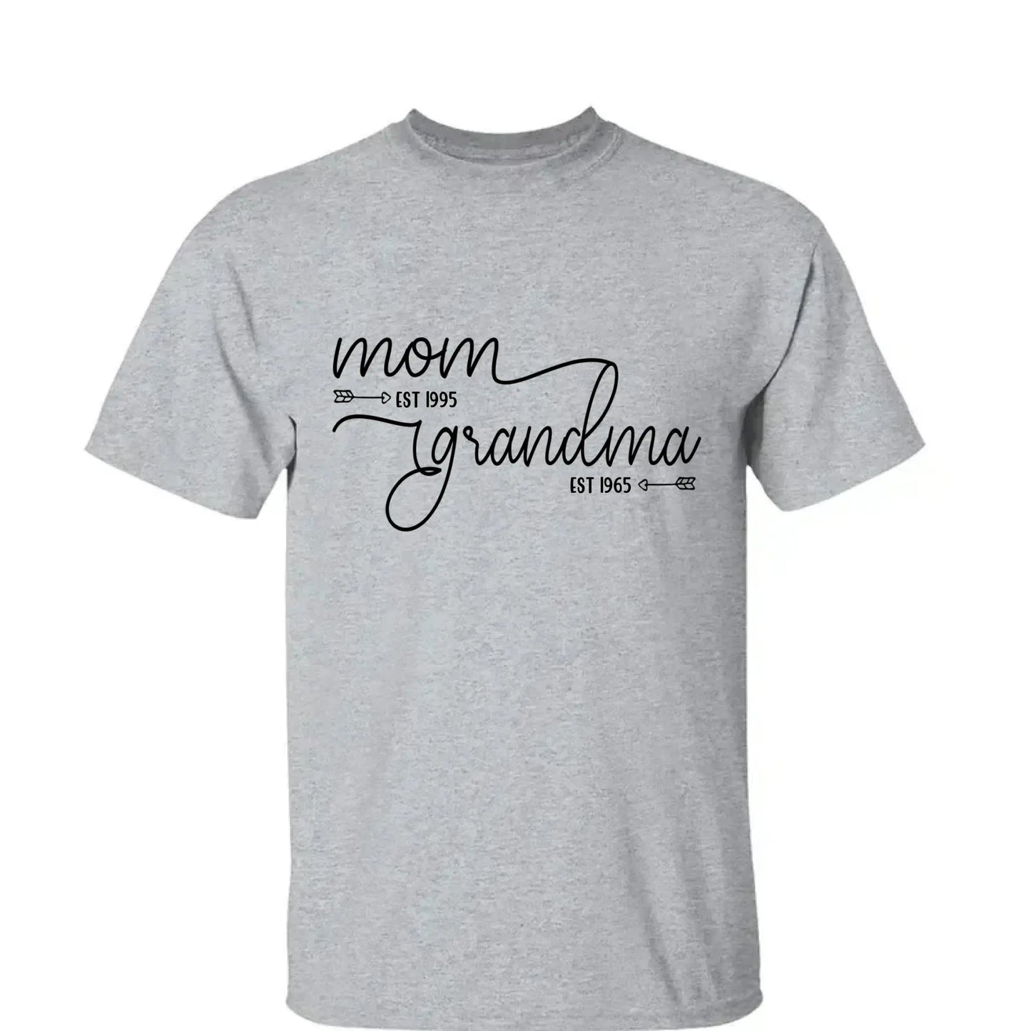 Mom Est & Grandma Est Shirt – Personalized T-Shirt with Custom Year – Mother’s Day Gift for Mom or Grandma Ezcustomize