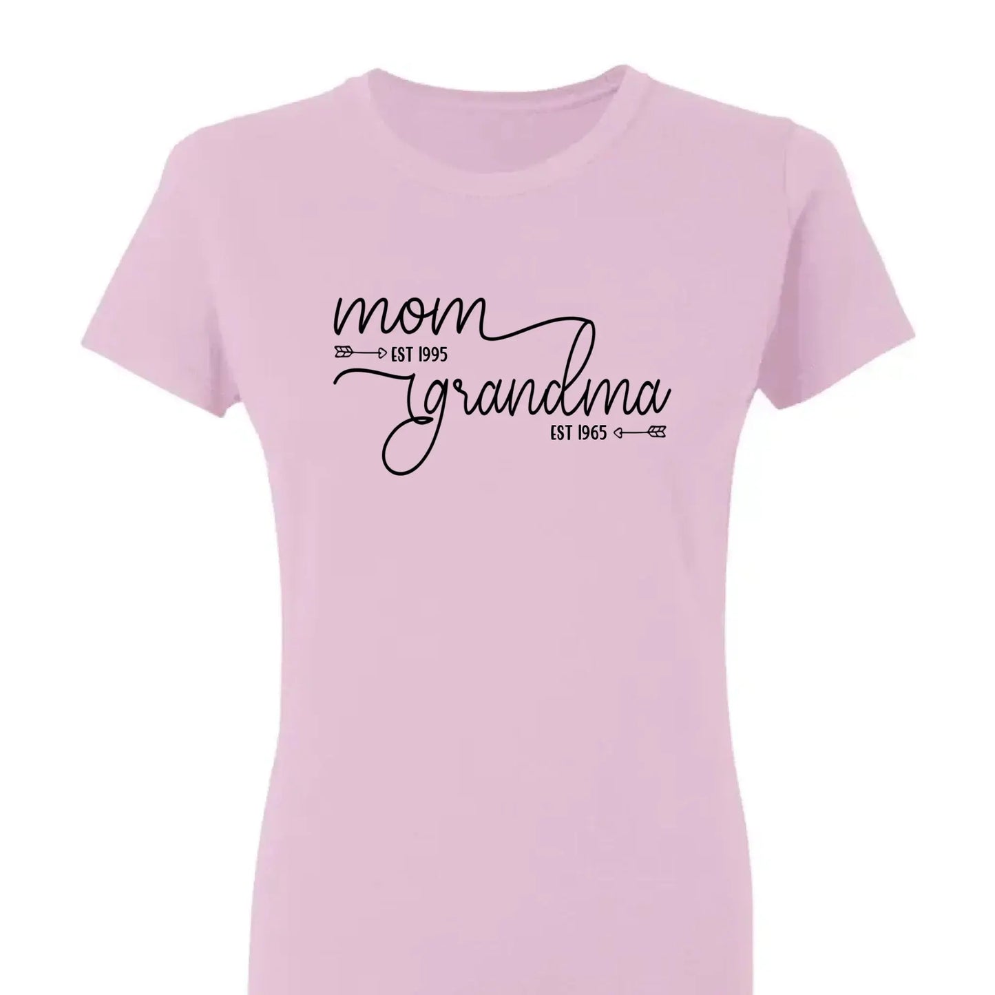 Mom Est & Grandma Est Shirt – Personalized T-Shirt with Custom Year – Mother’s Day Gift for Mom or Grandma Ezcustomize