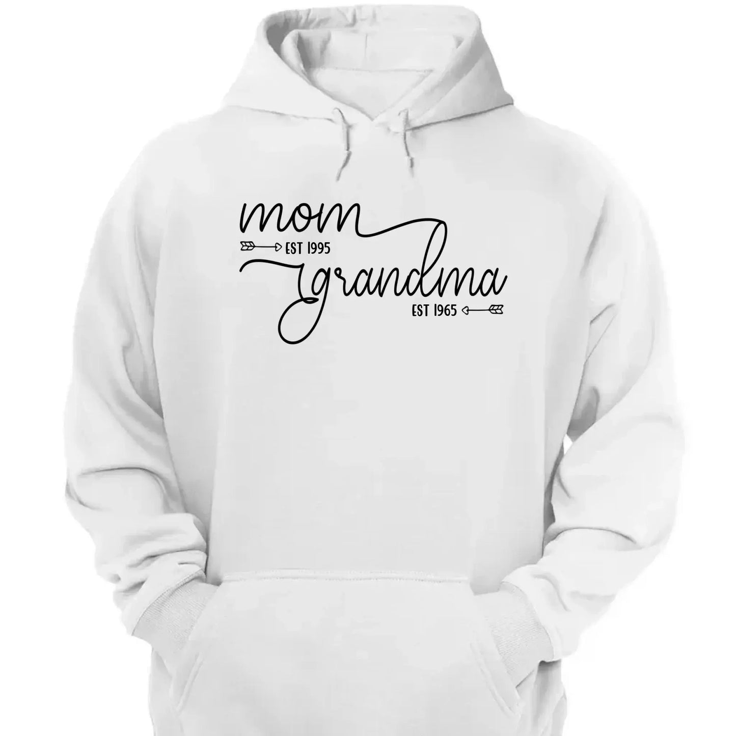 Mom Est & Grandma Est Shirt – Personalized T-Shirt with Custom Year – Mother’s Day Gift for Mom or Grandma Ezcustomize