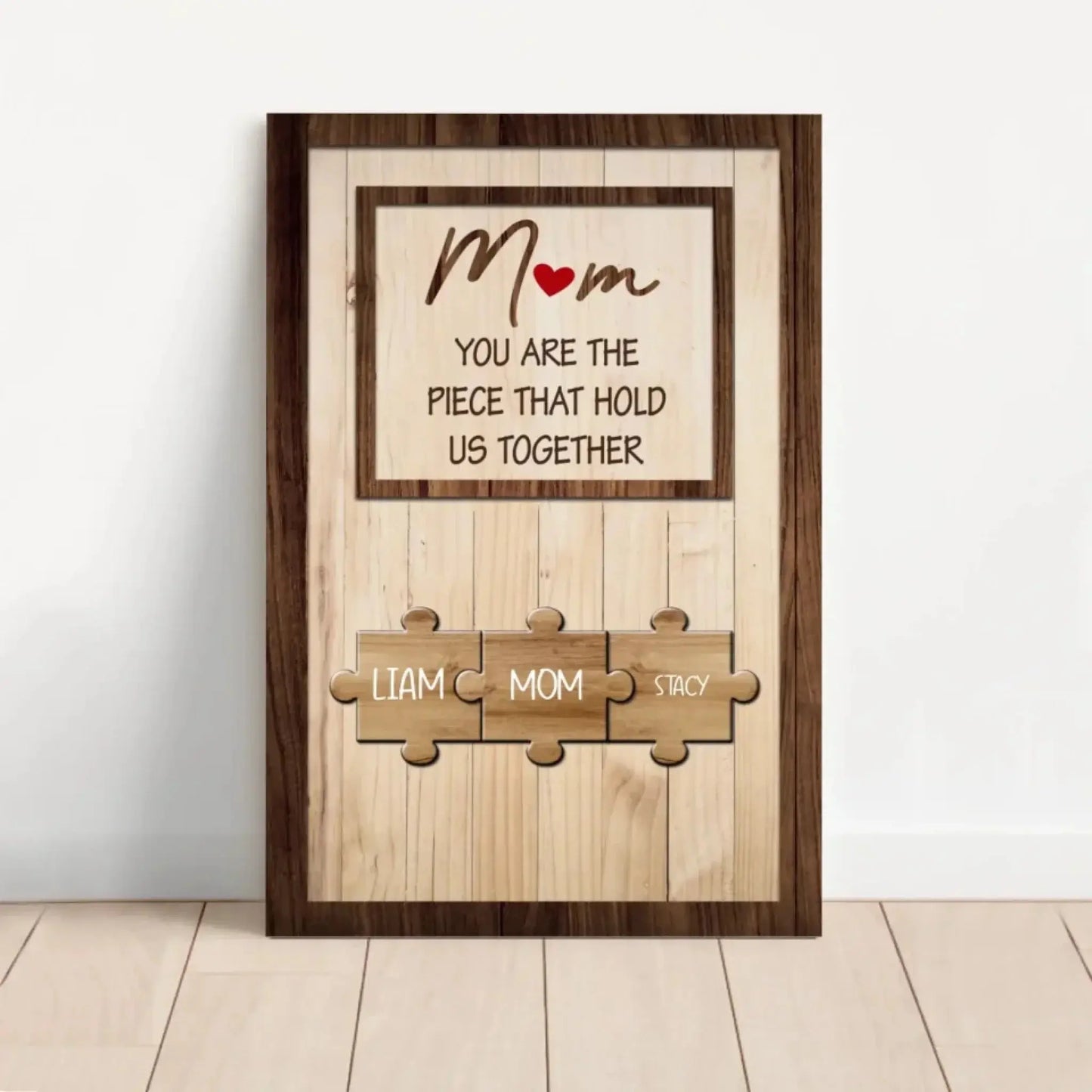 "Mom Holds Us Together" Family Name – Personalized Poster/Canvas – Heartfelt Custom Gift for Mom from Kids or Grandkids Ezcustomize
