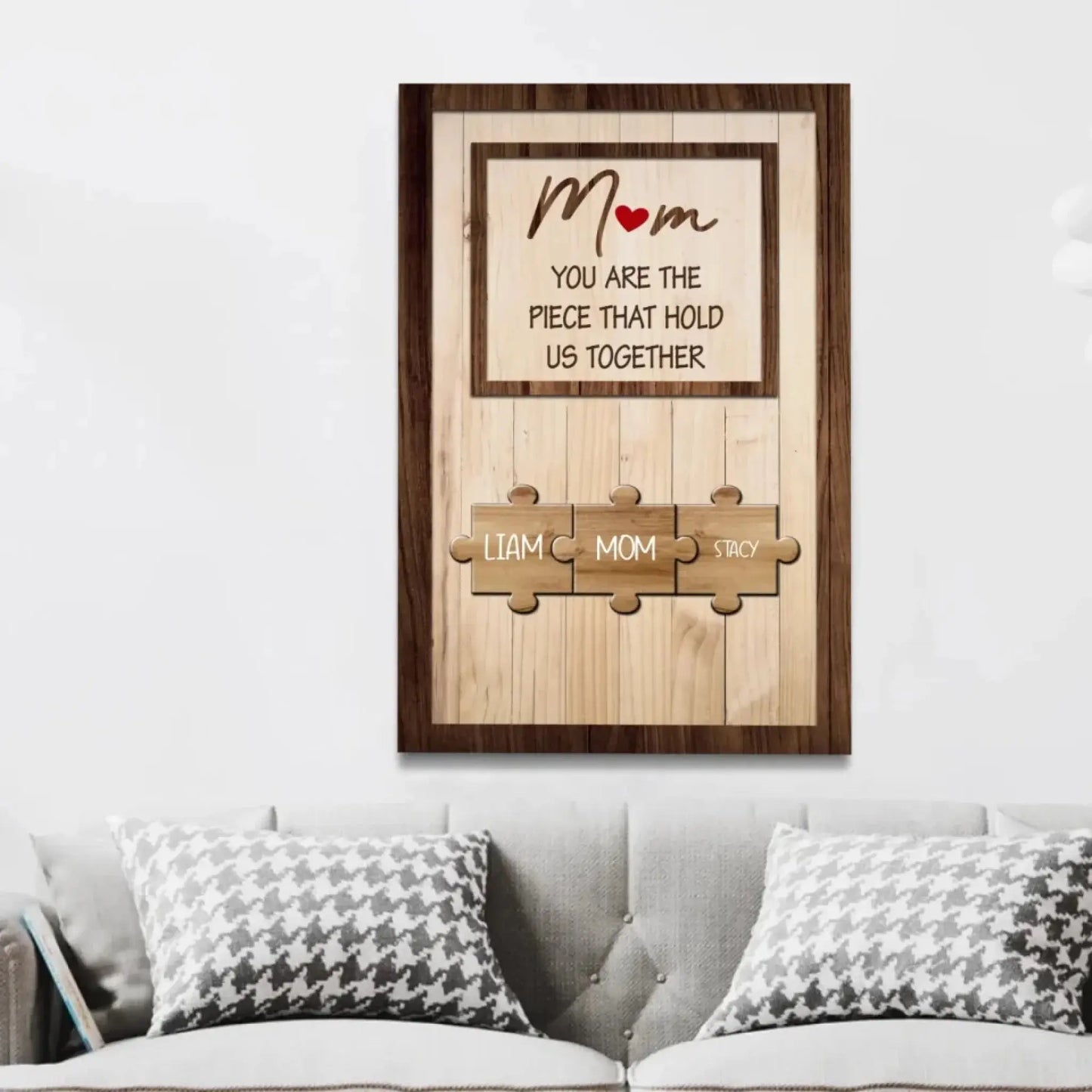 "Mom Holds Us Together" Family Name – Personalized Poster/Canvas – Heartfelt Custom Gift for Mom from Kids or Grandkids Ezcustomize